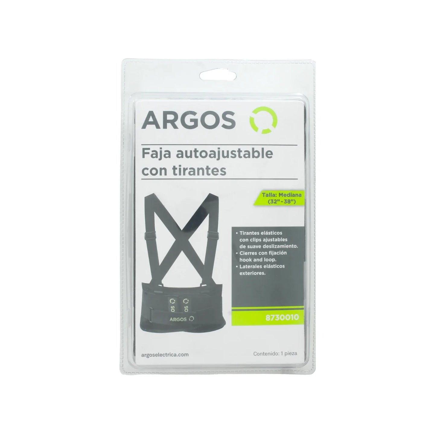 Faja industrial mediana con tirantes Argos 8730010