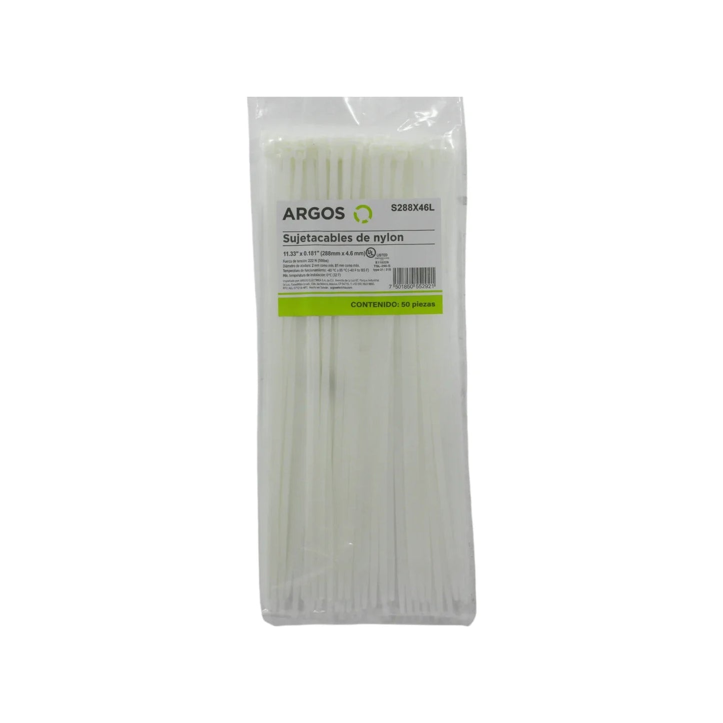 Cinchos de nylon blancos Argos 12 pulgadas, 50 piezas, para organizar y sujetar cables