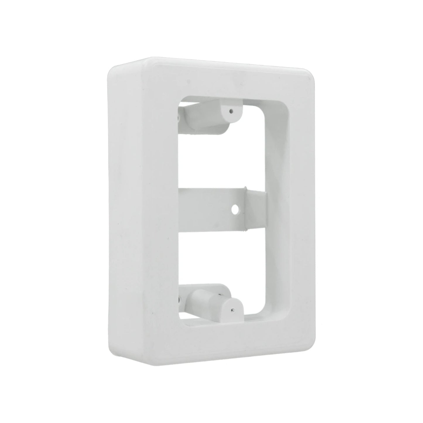 Caja universal de plástico blanca para instalación eléctrica de superficie, ideal para canaleta o montaje de dispositivos.