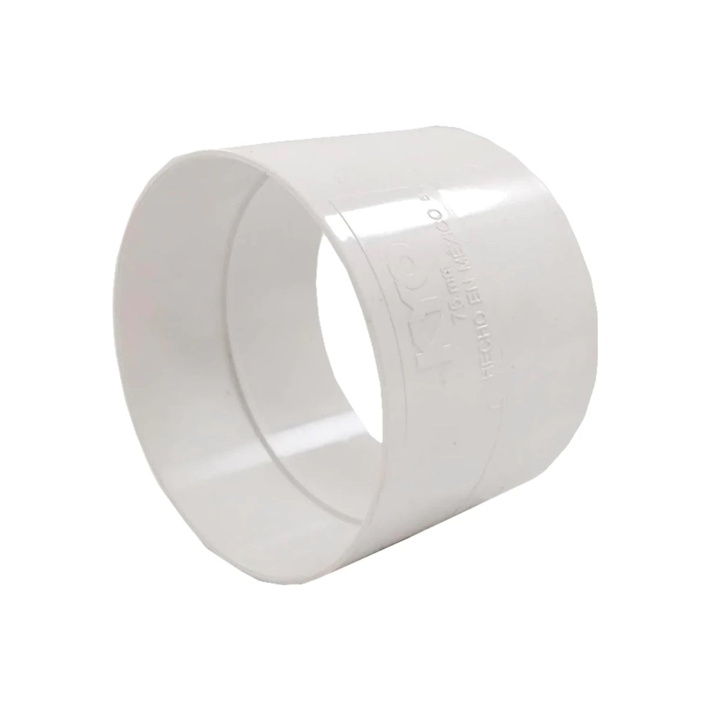 Cople PVC KITO blanco 75mm (3 pulgadas) sanitario para unir tuberías de desagüe