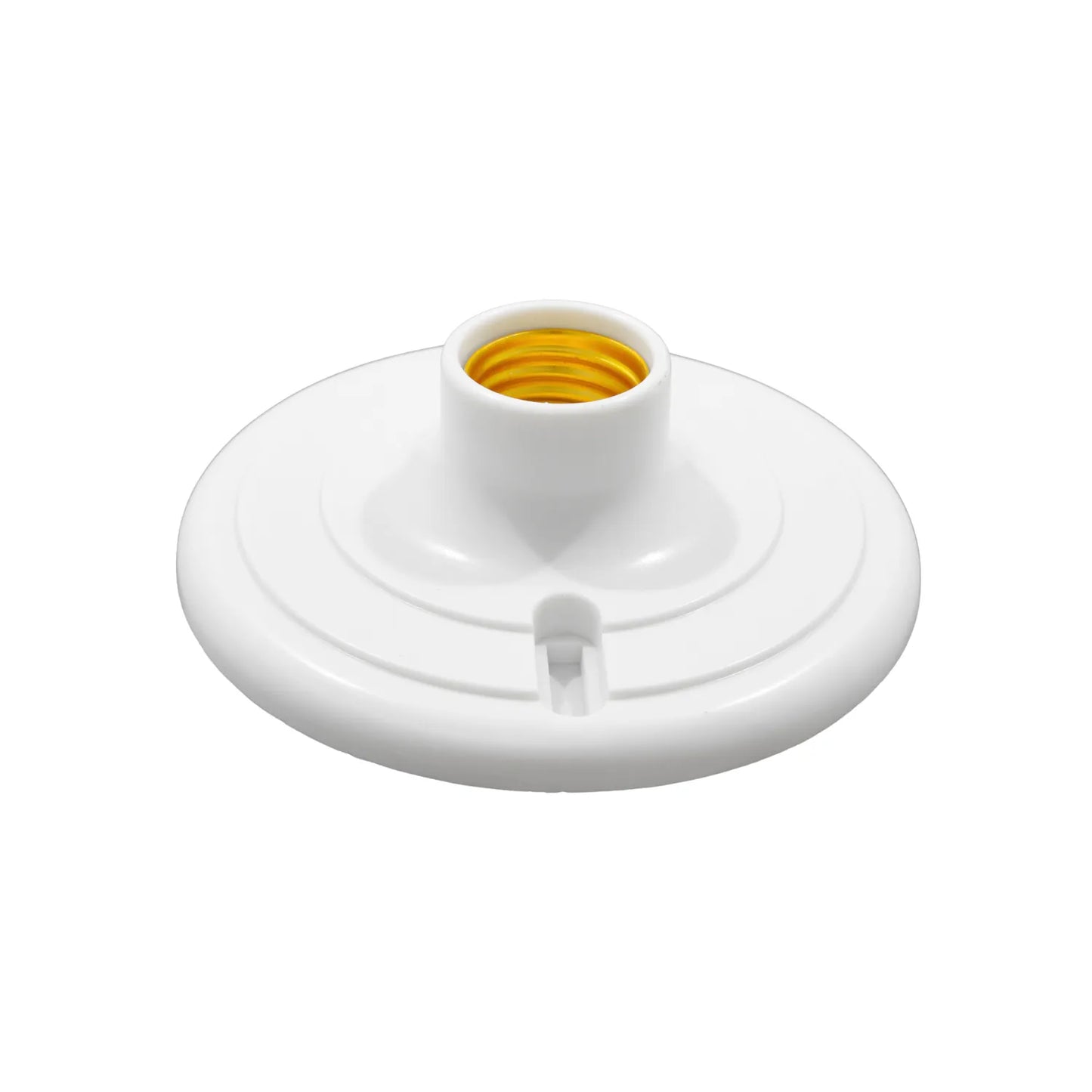 Portalámparas redondo de baquelita blanca, socket eléctrico para foco E27