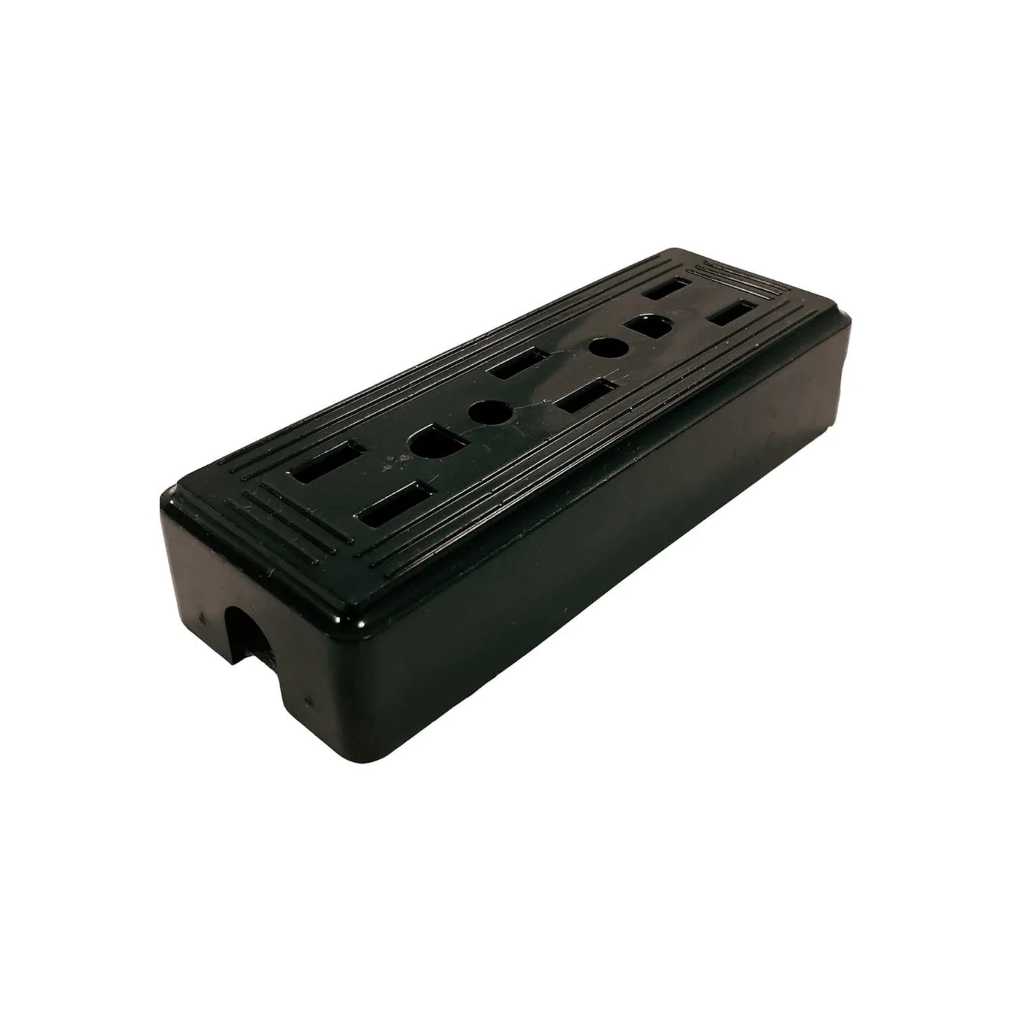 Contacto triple negro para uso eléctrico, tomacorriente múltiple con 3 salidas