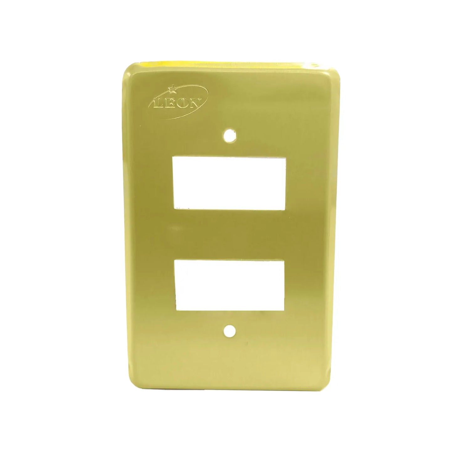 Placa 2 ventanas dorada León PA02