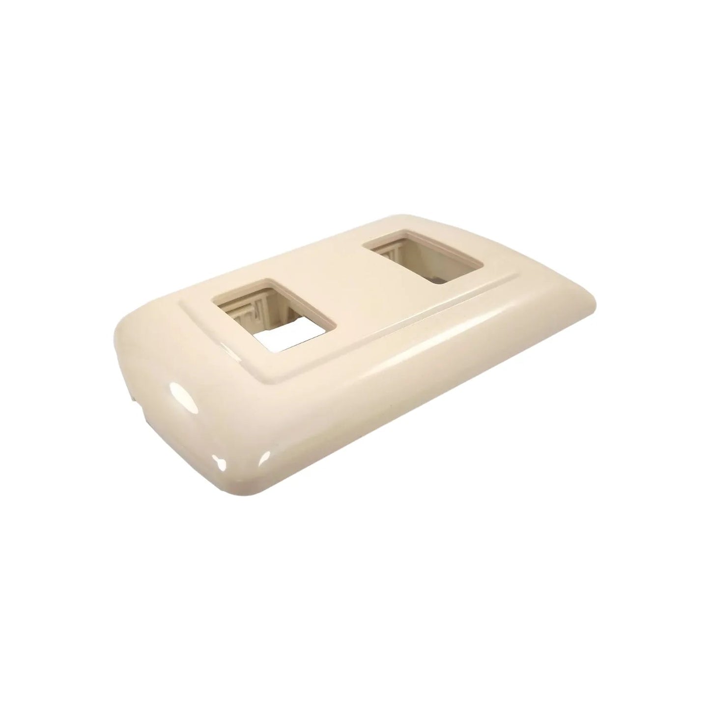 Placa para pared doble, marfil, con 2 ventanas para interruptores o contactos eléctricos