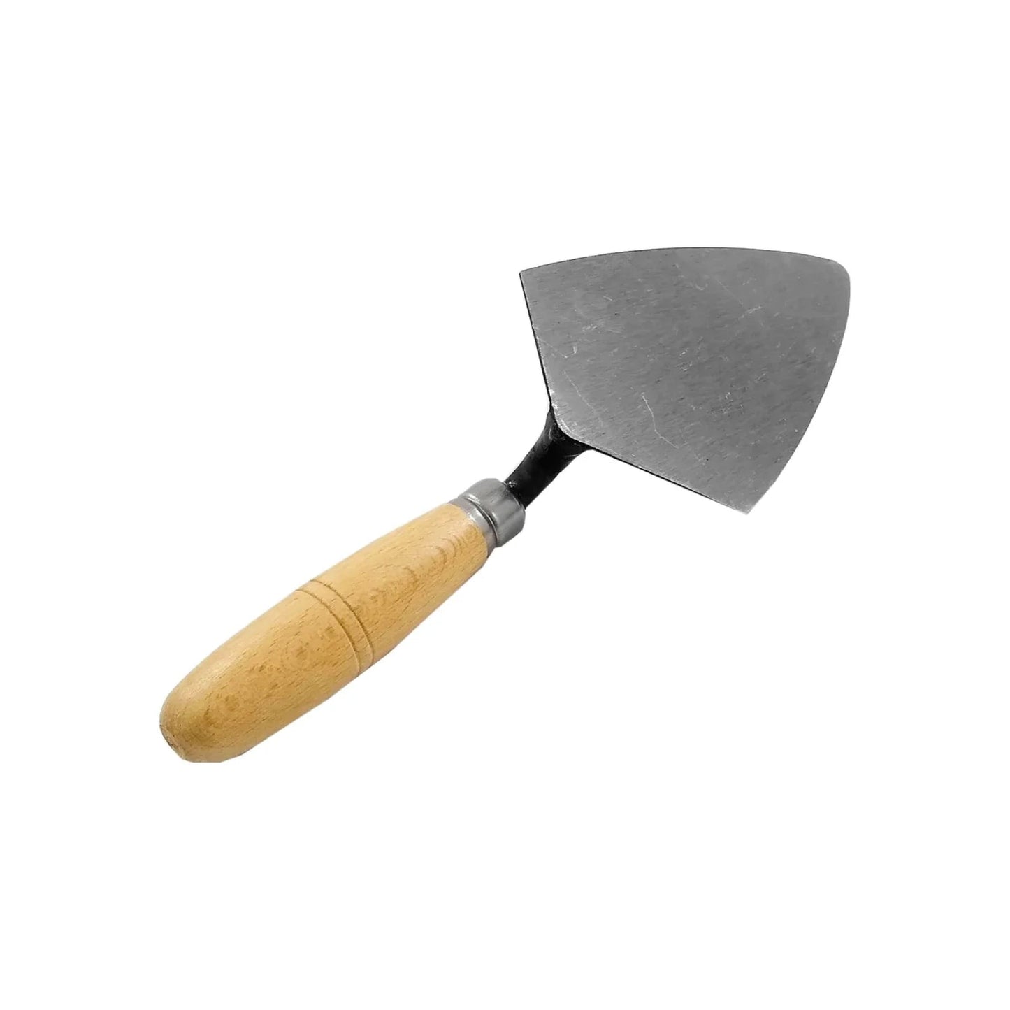 Palustrín de hoja curva con mango de madera para acabados