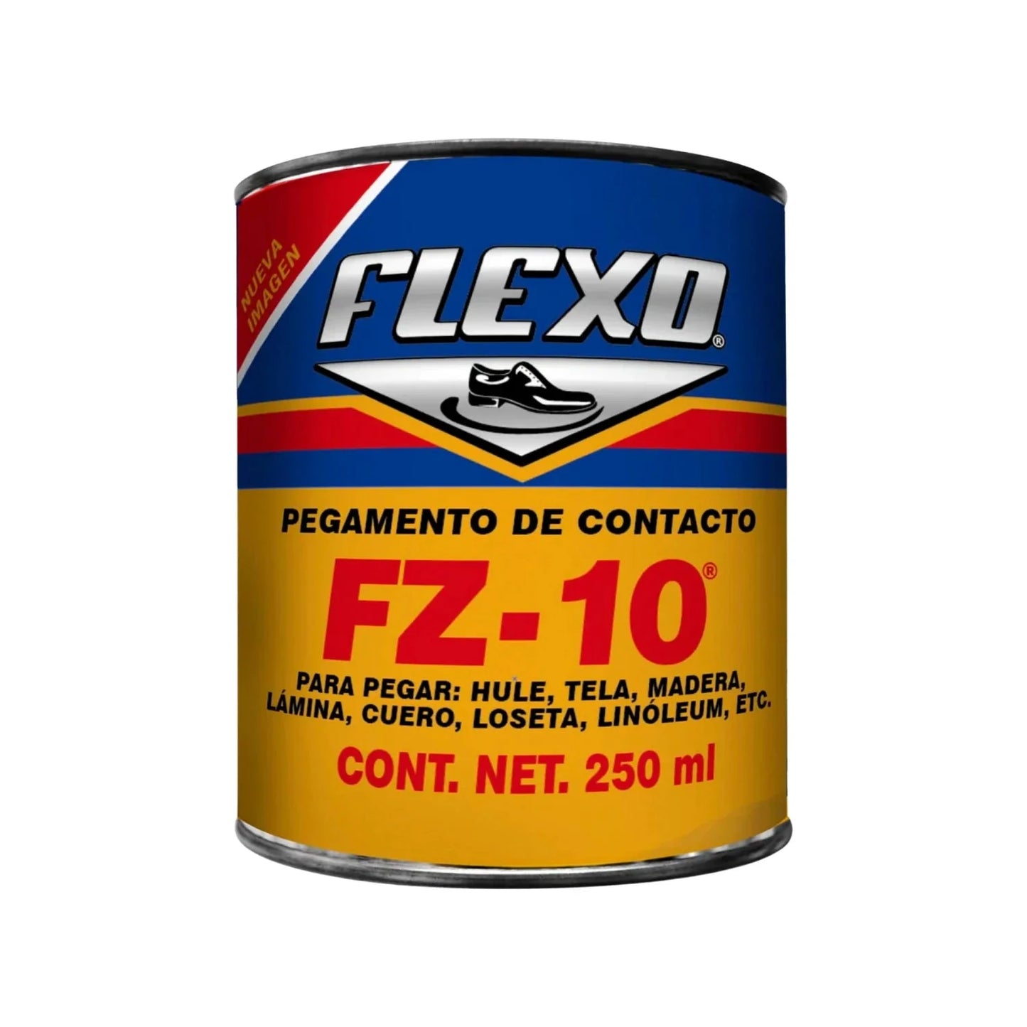 Pegamento de contacto Flexo FZ-10, adhesivo multiusos 250 ml para madera, cuero, tela y hule.