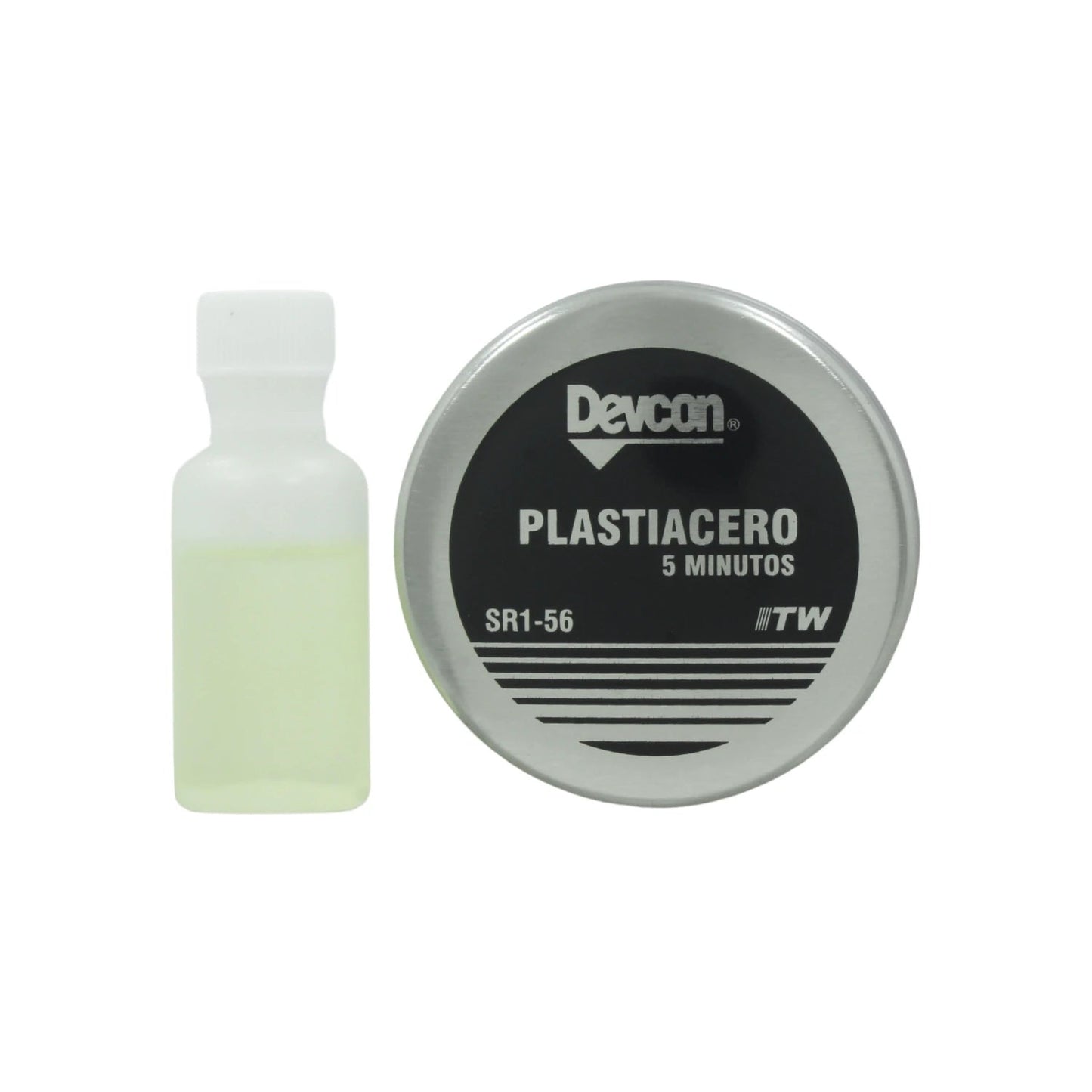 Kit Plastiacero Devcon SR1-56 secado rápido 5 minutos, pasta epoxi para unión y relleno metálico