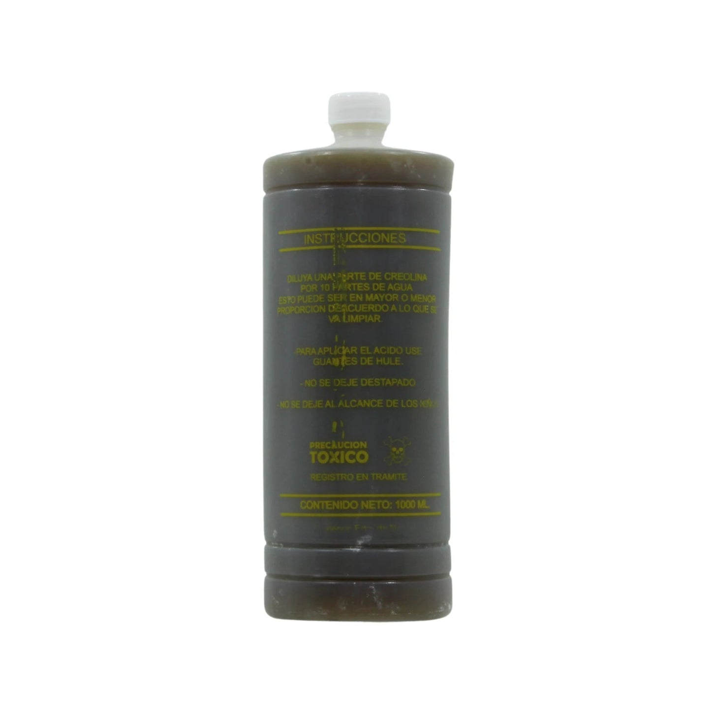 Creolina líquida oscura 1 litro, desinfectante concentrado y tóxico para limpieza y sanitización de áreas.