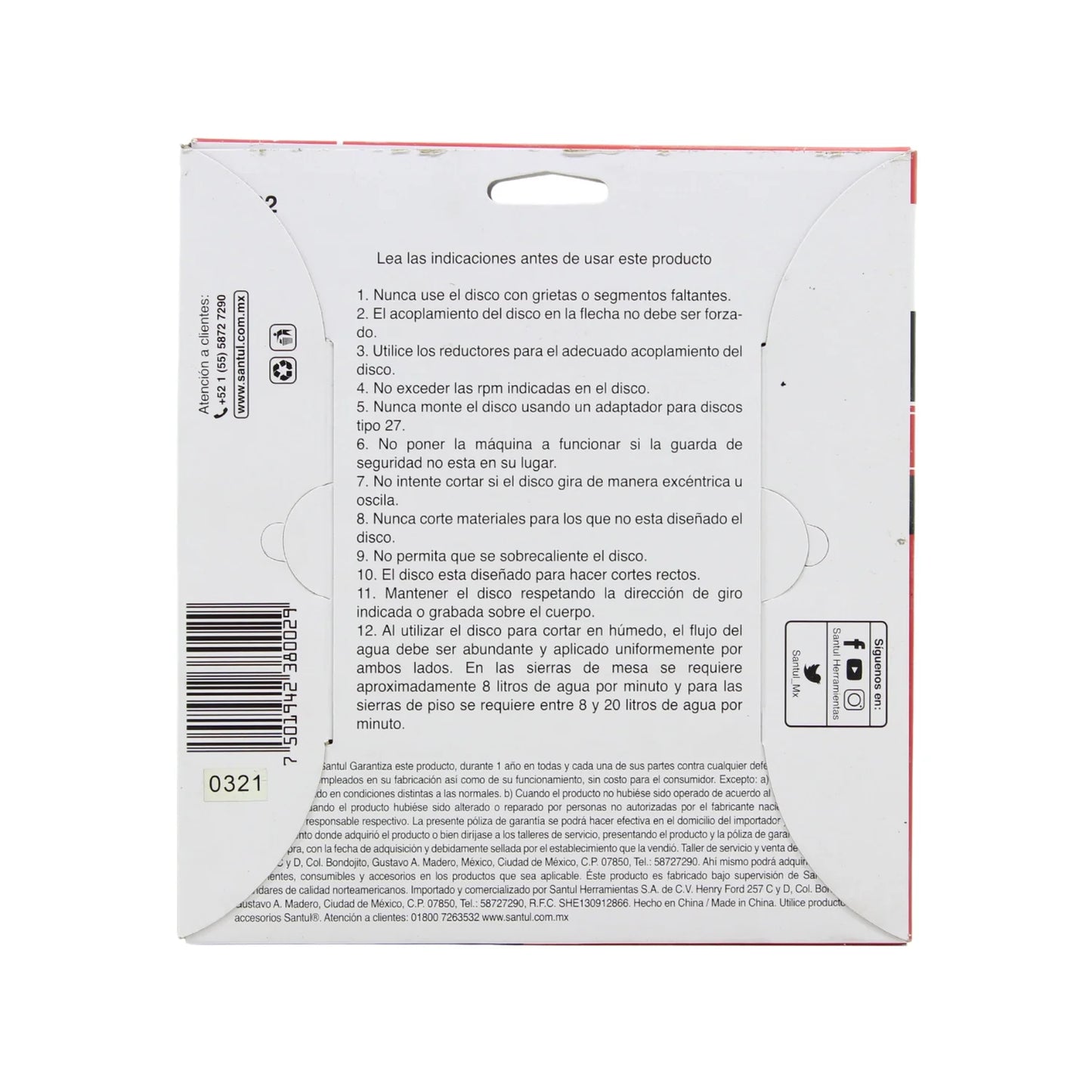 Disco 7" corona continua Santul 8002 diamantado