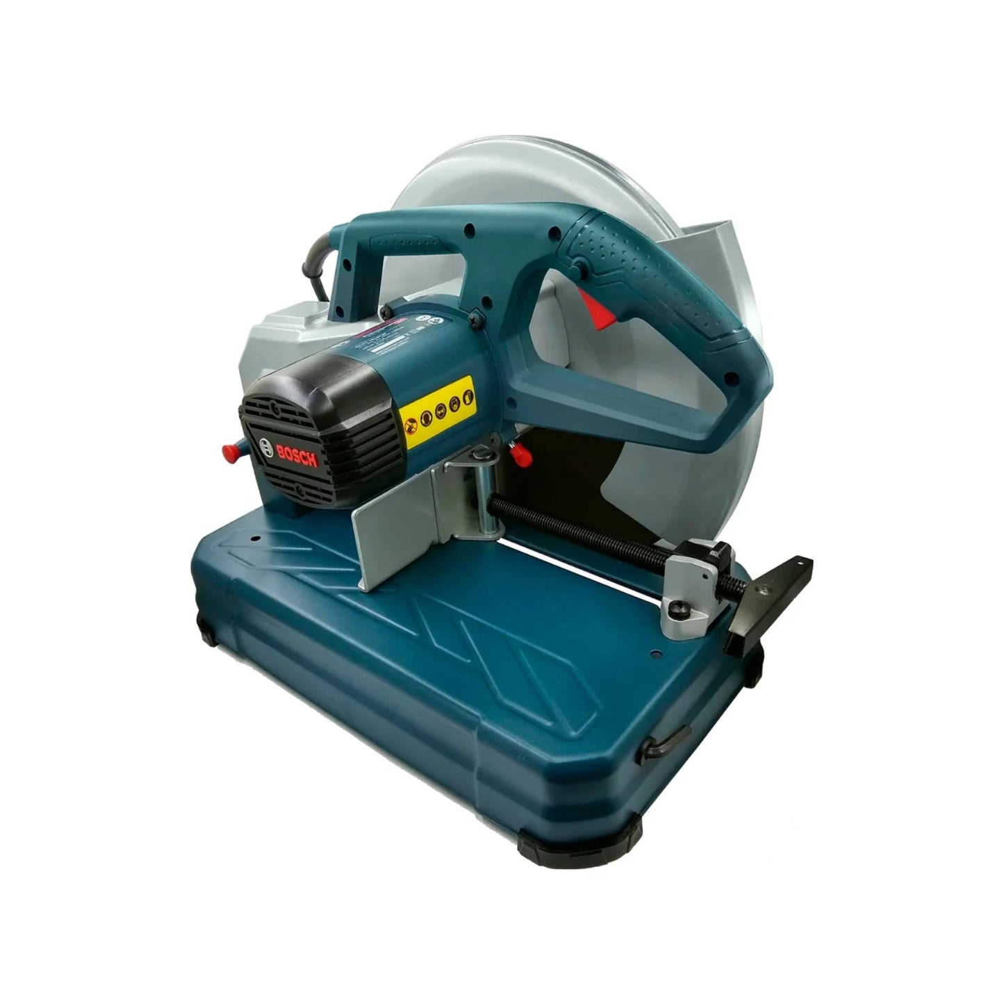 Cortadora de metal Bosch azul industrial con motor potente y base de trabajo robusta