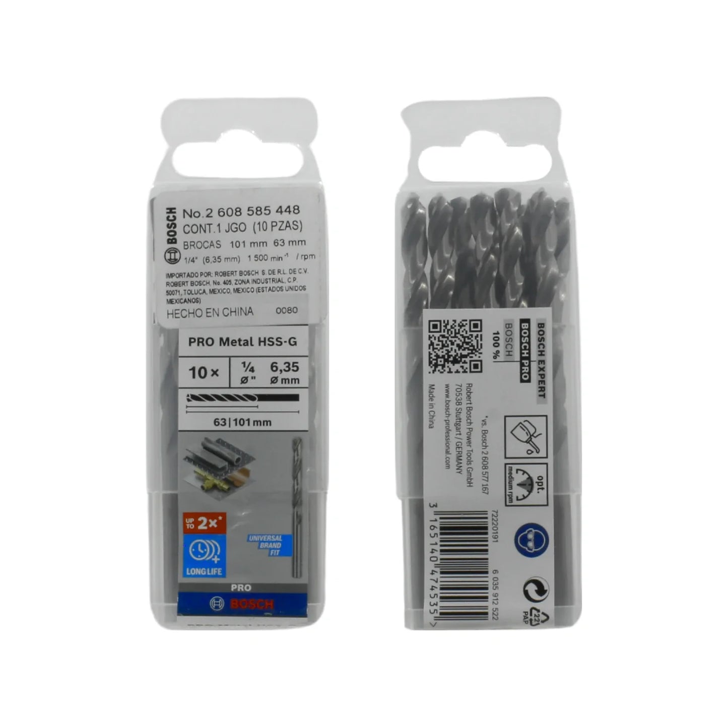 Broca para metal juego de 10 piezas Bosch HSS-G 2608854448