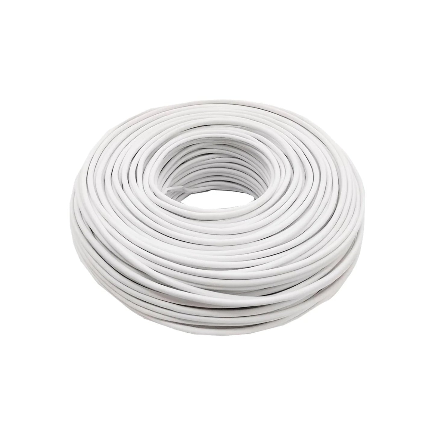 Cable eléctrico blanco en bobina, calibre 12, para instalaciones eléctricas residenciales y comerciales.