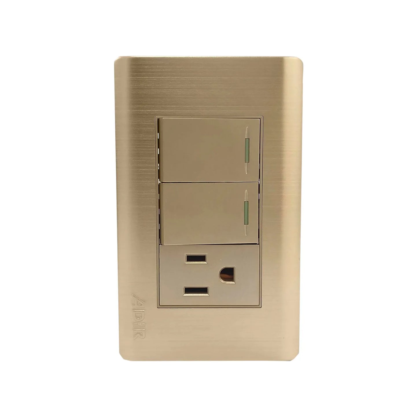 Placa 2 apagadores/1 contacto rose gold Adir 4638 florence