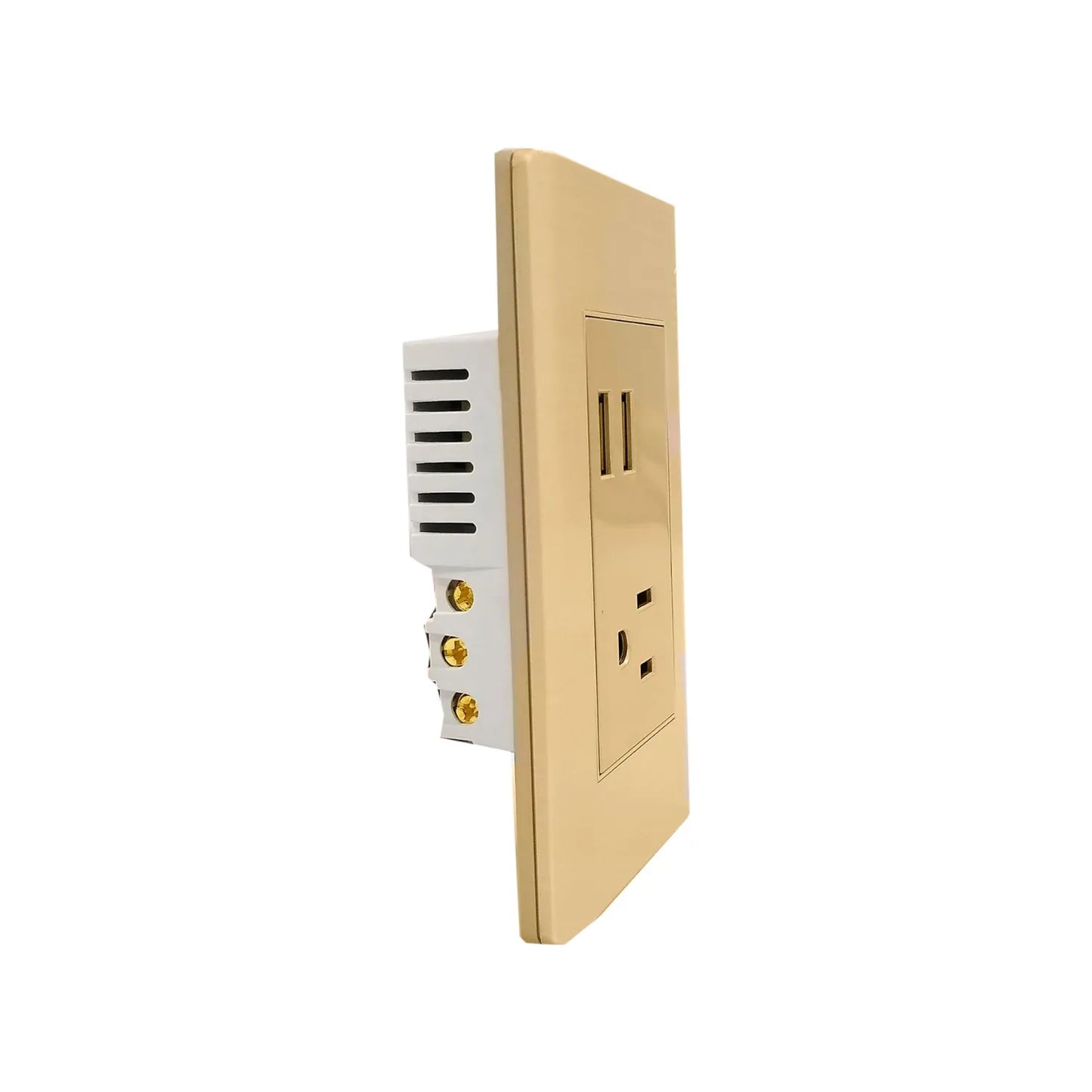 Placa 1 contacto/2 USB rose gold Adir 4639 florence