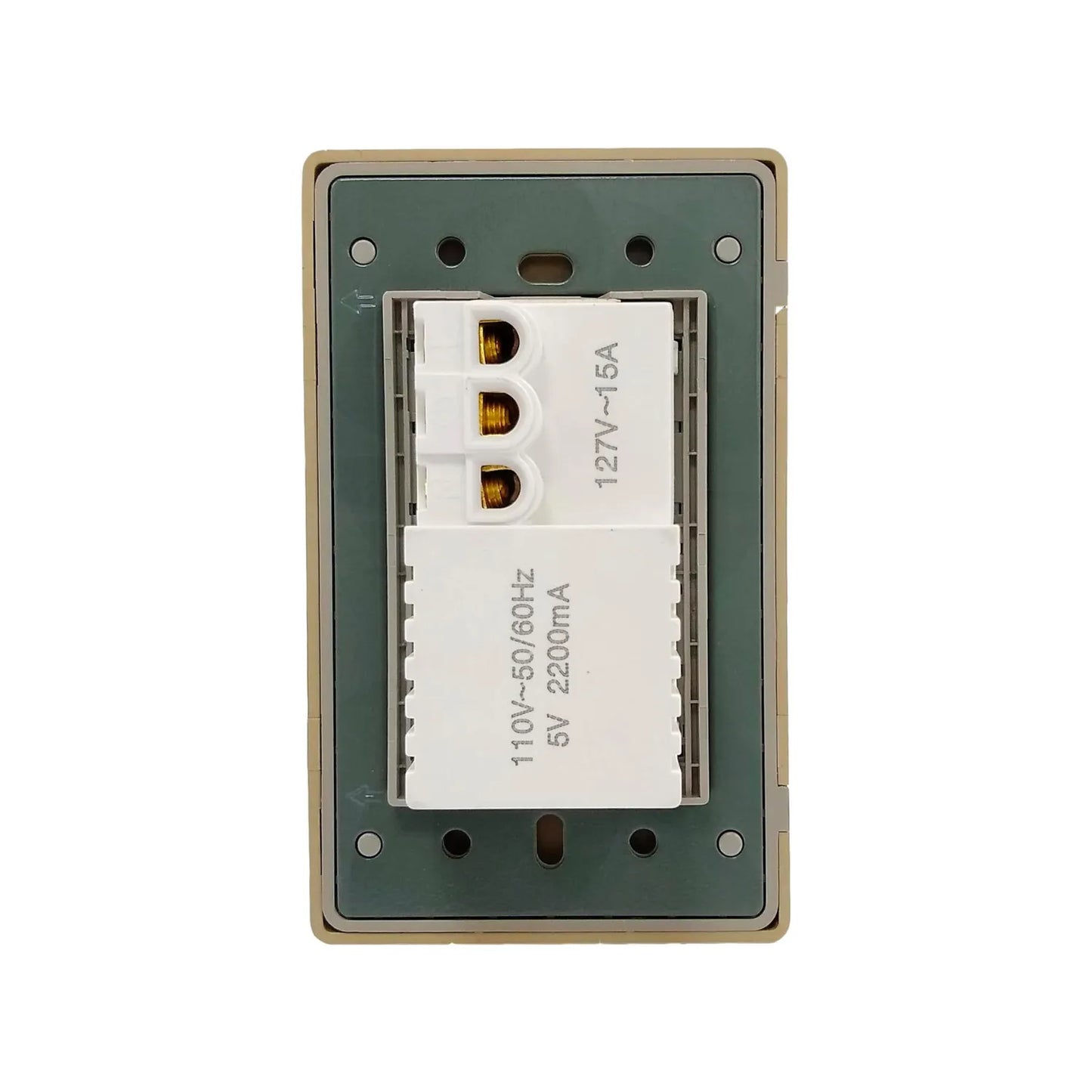 Placa 1 contacto/2 USB rose gold Adir 4639 florence