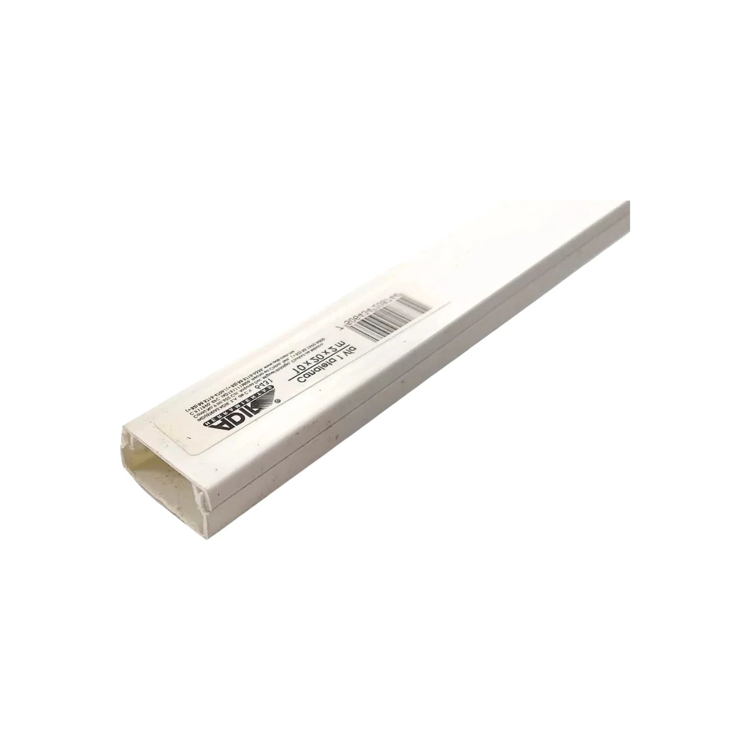 Canaleta 1 vía Adir blanca con adhesivo 10x30mm x 5m para organización de cables