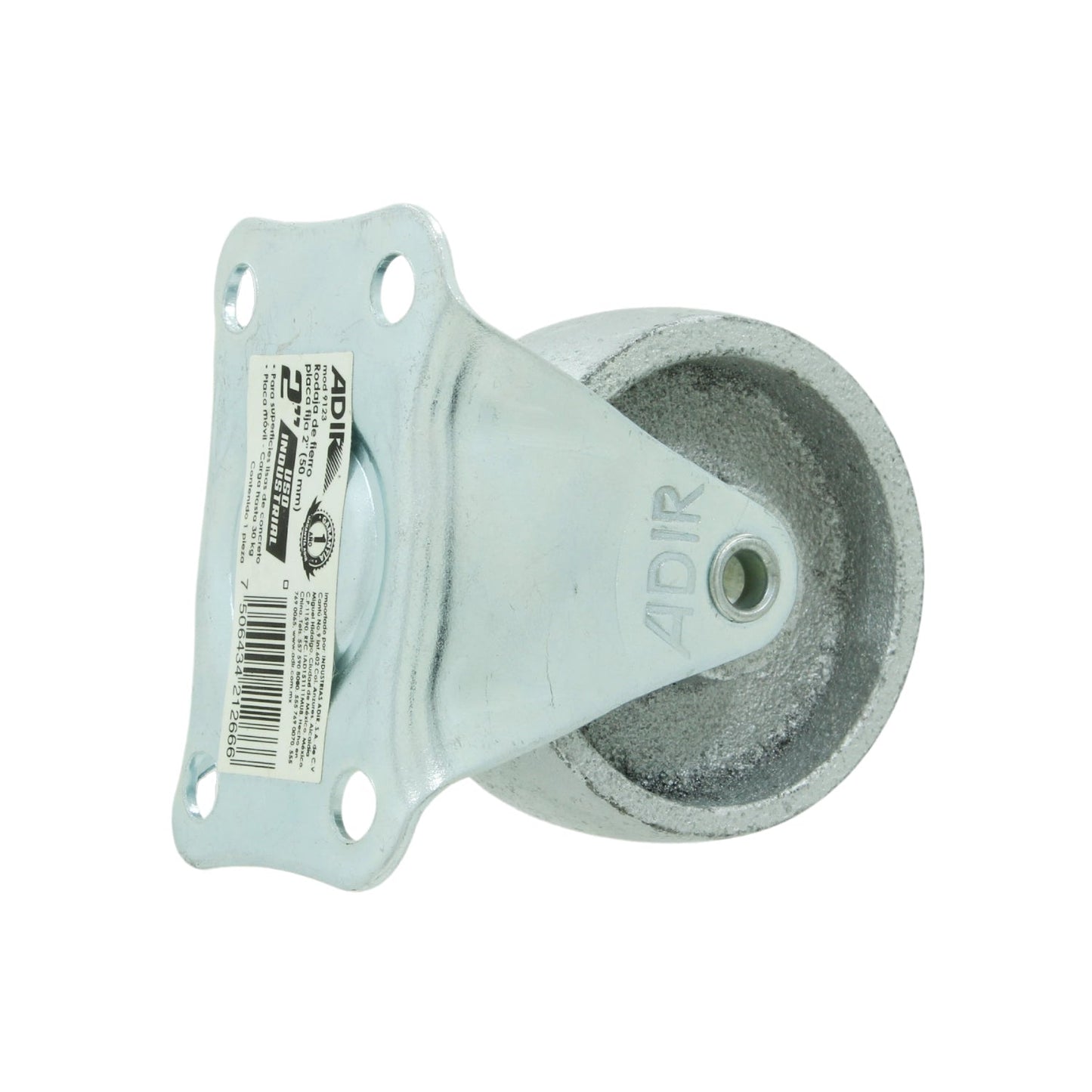 Rodaja ADIR de fierro con placa fija 2 pulgadas (50mm) para uso industrial