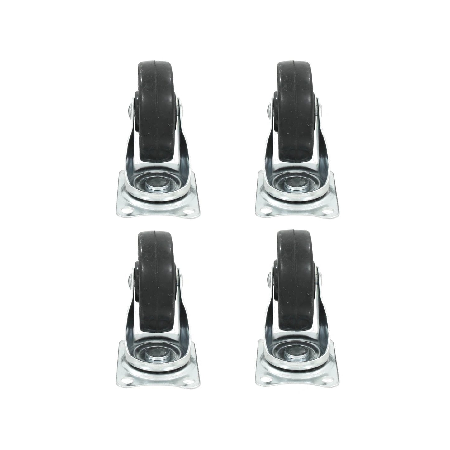 Set de 4 ruedas giratorias de 2.5 pulgadas con rodaja negra, ideales para muebles, carritos y equipos de ferretería