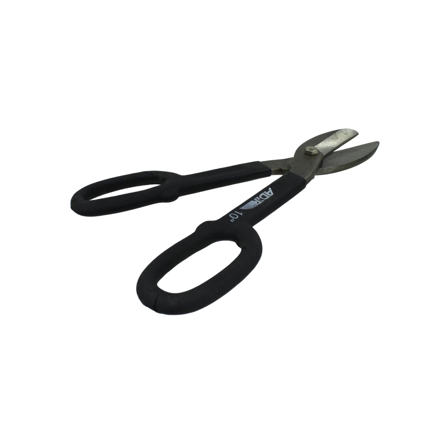 Tijera para hojalatero Adir 10 pulgadas, cizalla manual con mangos negros para corte de lámina y metal