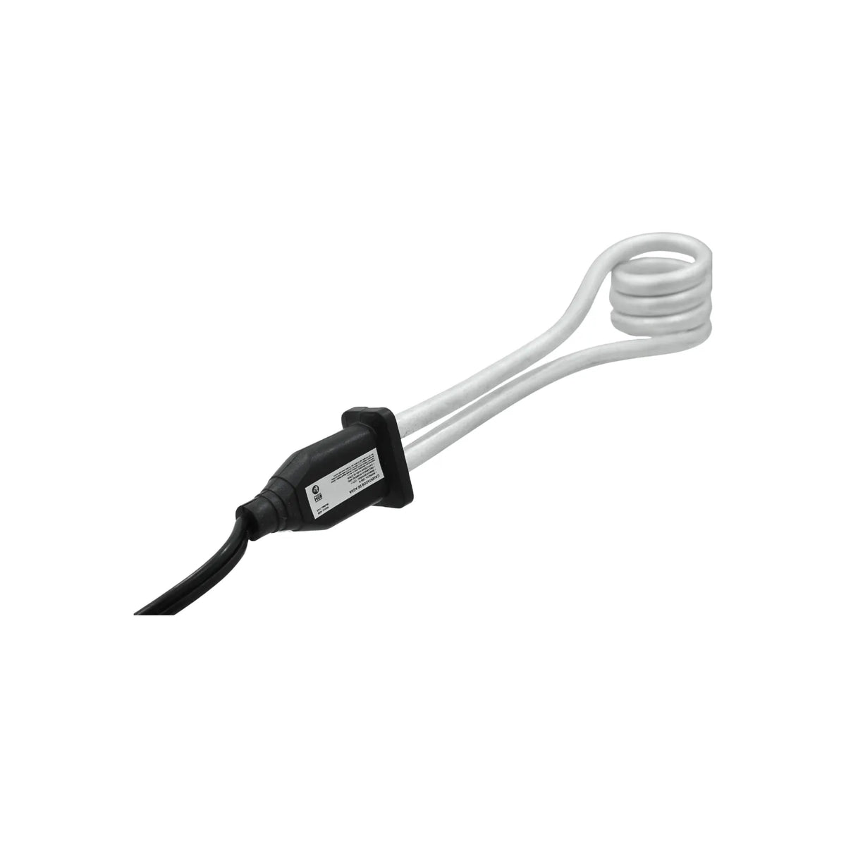 Calentador de agua de inmersión eléctrico portátil con resistencia en espiral y mango negro de seguridad