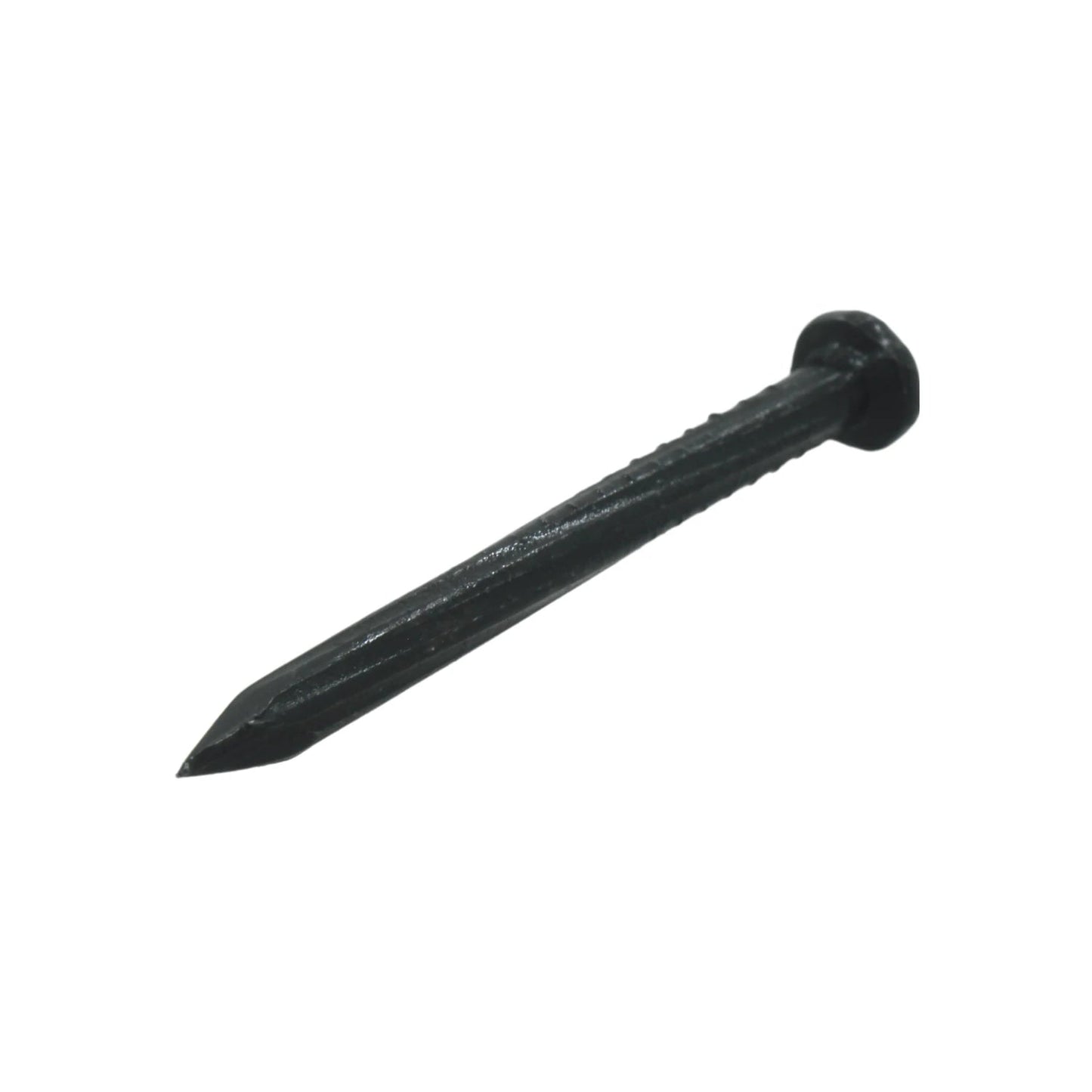 Clavo para concreto de acero negro, estriado con cabeza plana y punta afilada