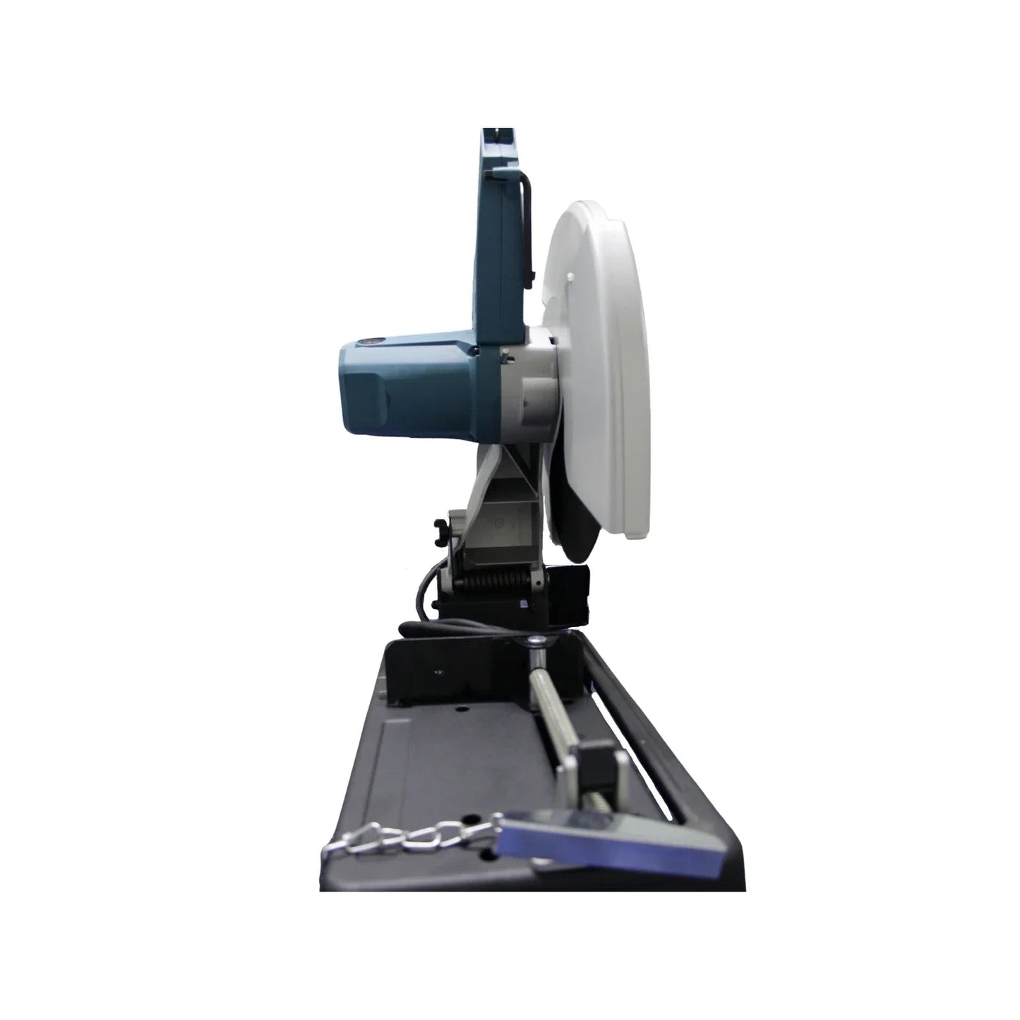Cortadora de metal profesional 14 pulgadas azul y negra, 2000W, para cortes exactos en taller.