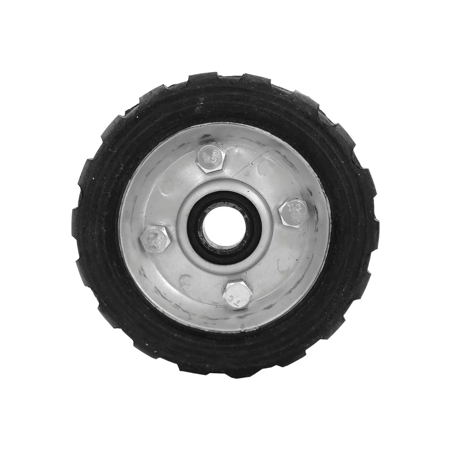 Rueda negra para diablo o carretilla de carga con balero central, 4 1/2 pulgadas, para uso rudo