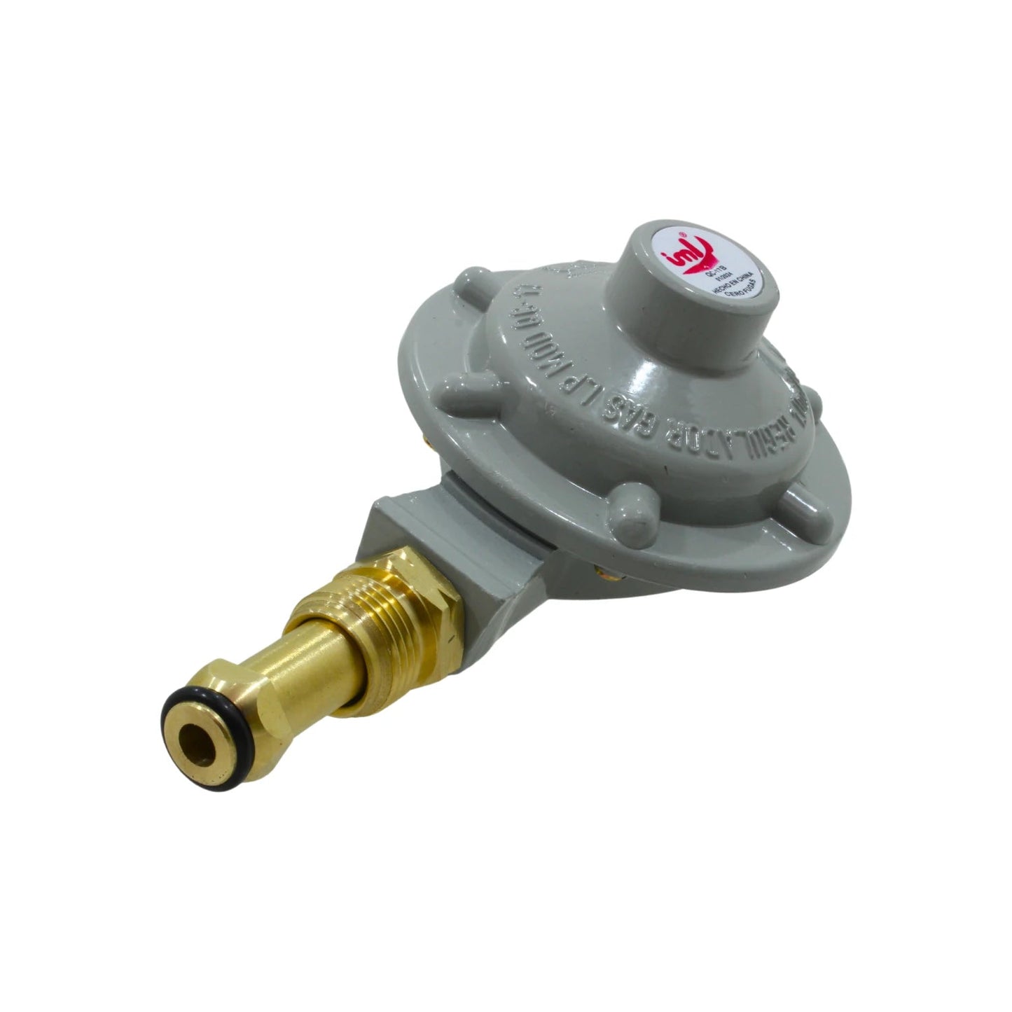 Regulador de gas LP gris IML QC17B con punta pool de latón para tanques de propano