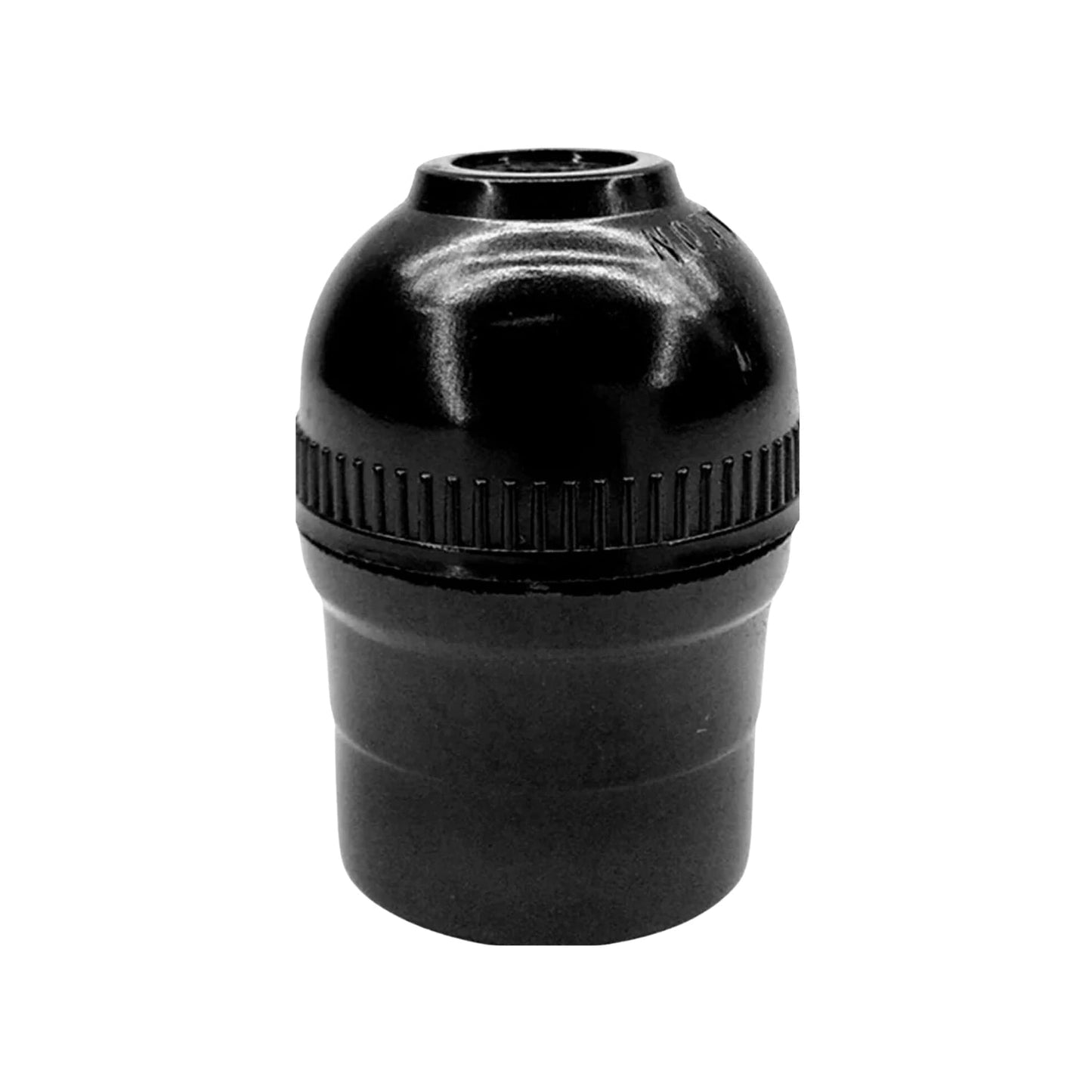 Socket sencillo negro de baquelita para foco, base portalámparas rosca estándar