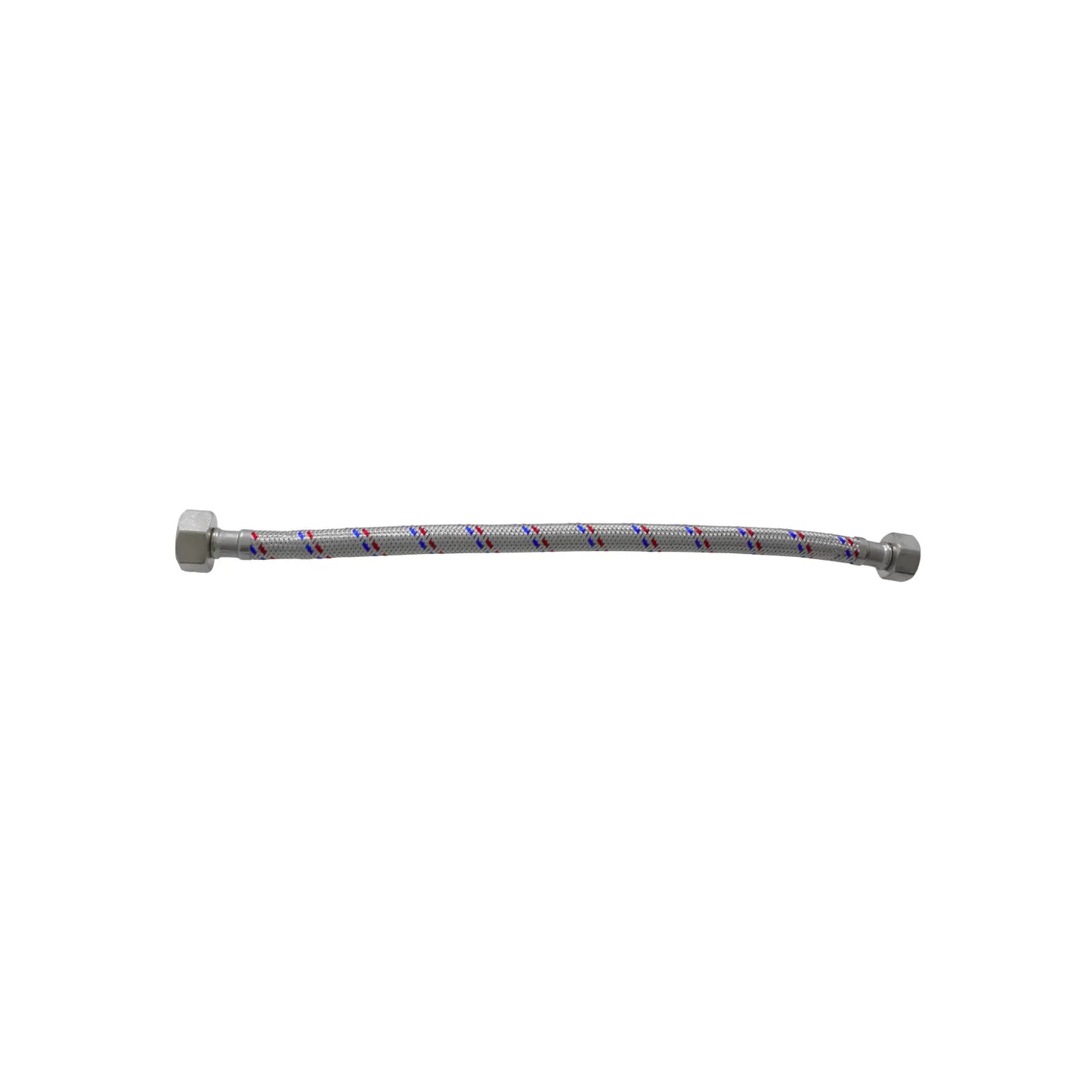 Flexible de acero inoxidable trenzado para agua fría y caliente con tuercas de conexión metálicas para grifería.