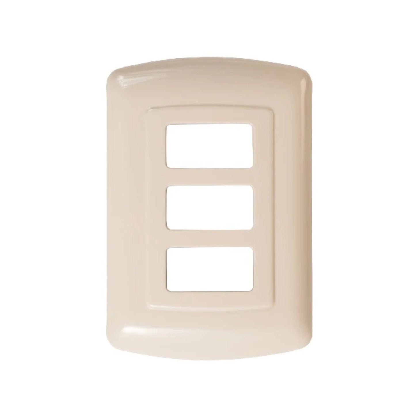 Placa 3 ventanas Yeilite Venecia marfil para módulos eléctricos