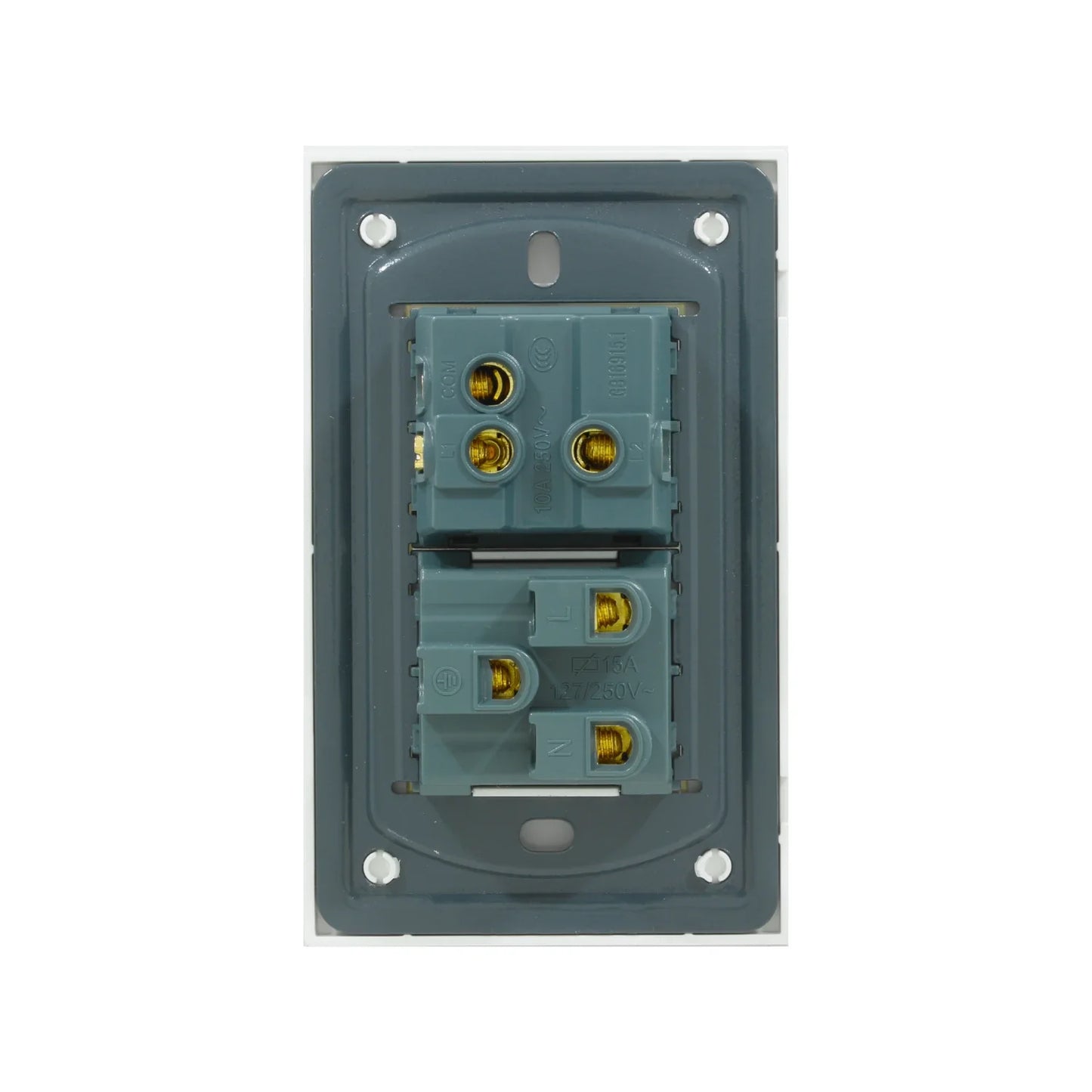 Placa 1 apagador escalera /1 contacto cristal Yeilite 921534 sicilia