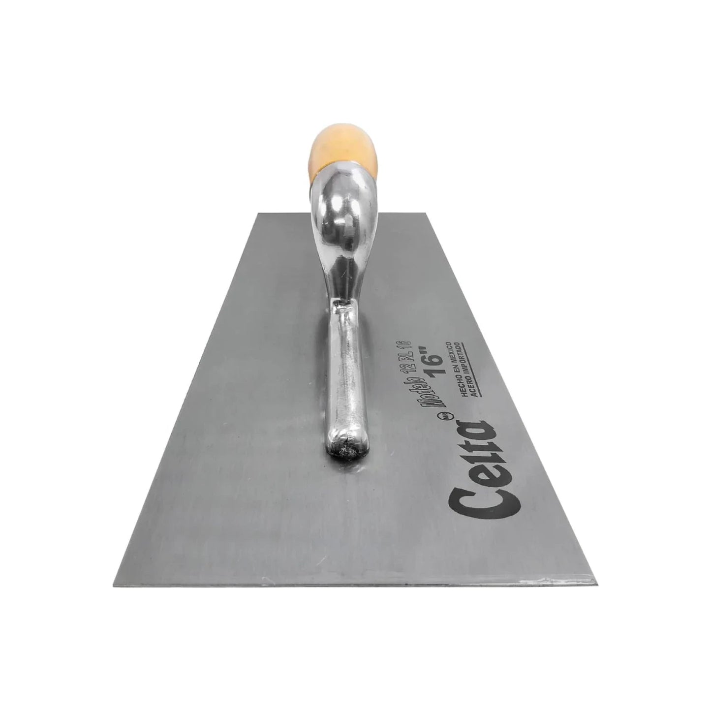 Llana lisa Celta 16 pulgadas de acero importado con mango de madera para albañilería y acabado de superficies