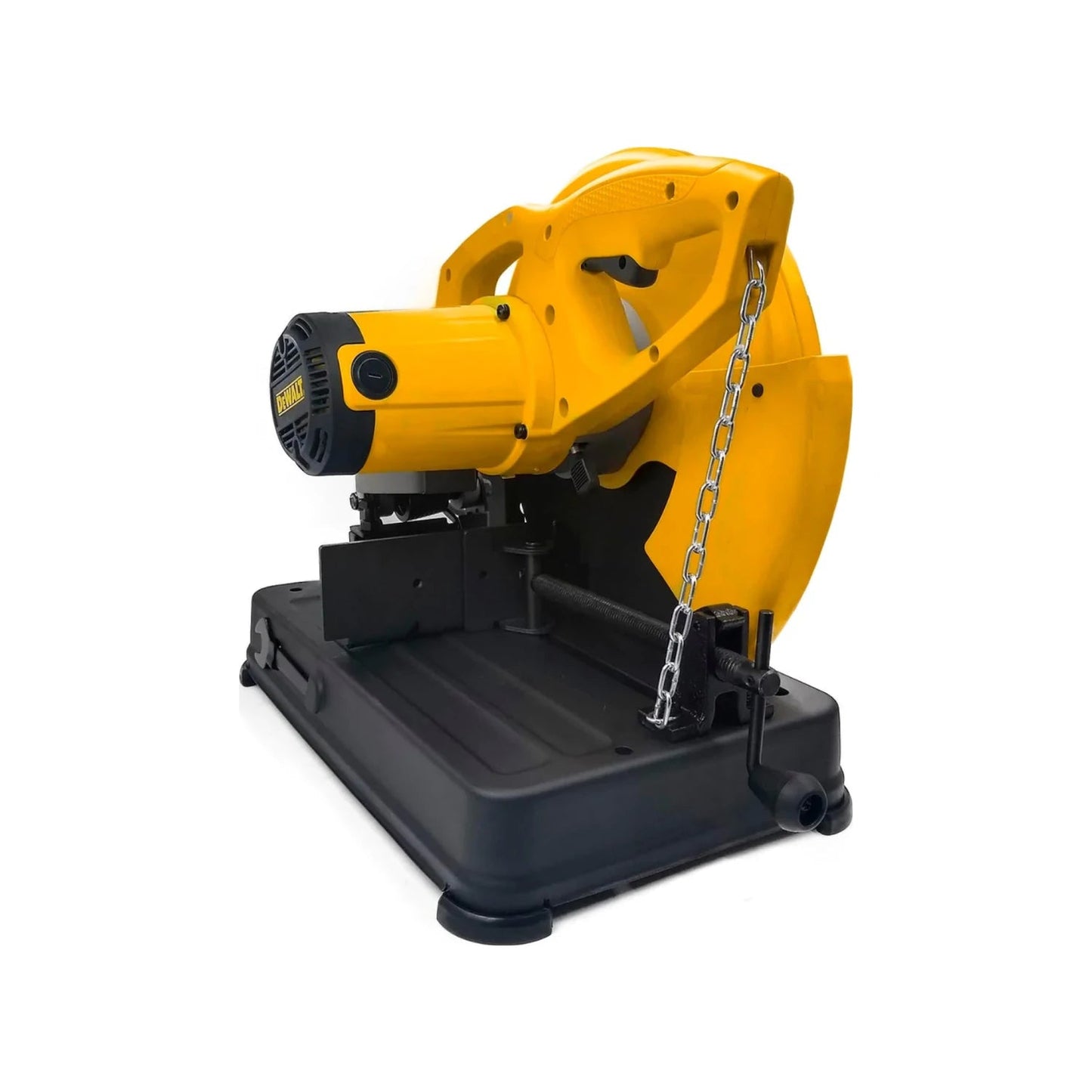 Cortadora de metal DeWalt amarilla 14 pulgadas para corte rápido de acero y perfiles.