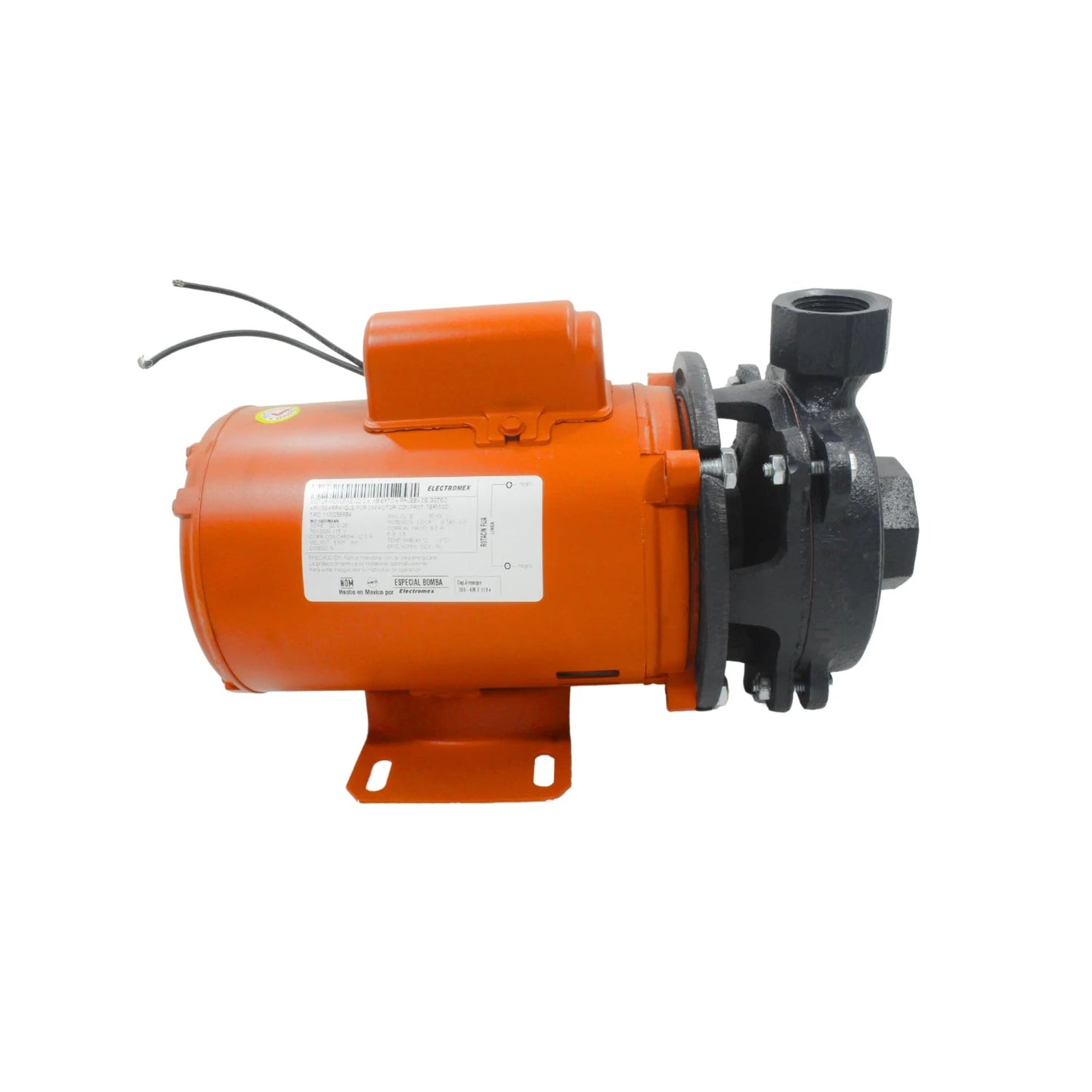 Bomba centrífuga eléctrica Electromex 1HP naranja y negra para transferencia de agua