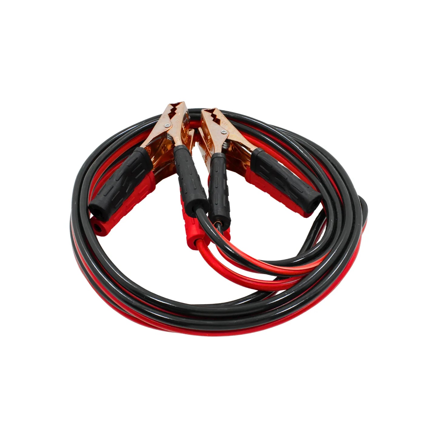 Cables de arranque para batería de auto rojo y negro con pinzas de metal aisladas y reforzadas