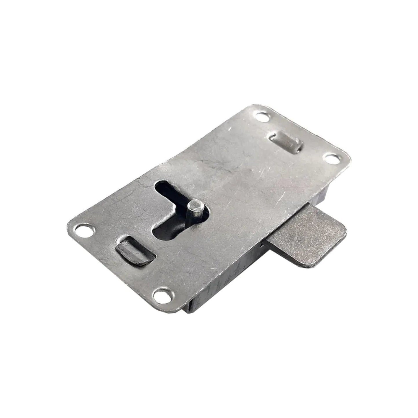 Cerradura de chapa metálica pulida para ropero o mueble, tipo sobreponer con pestillo deslizante