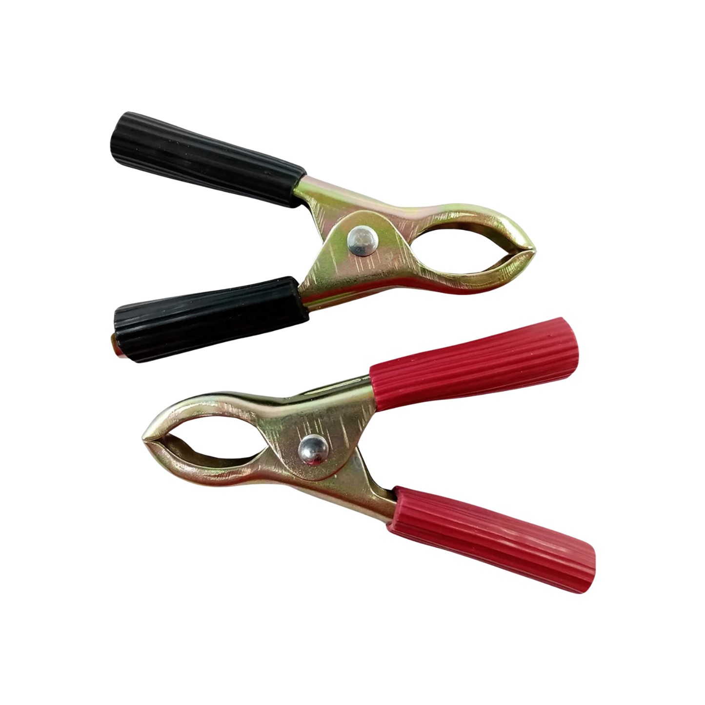 Pinzas caimán pequeñas, juego de 4 unidades (dos rojas y dos negras), para uso eléctrico y batería.