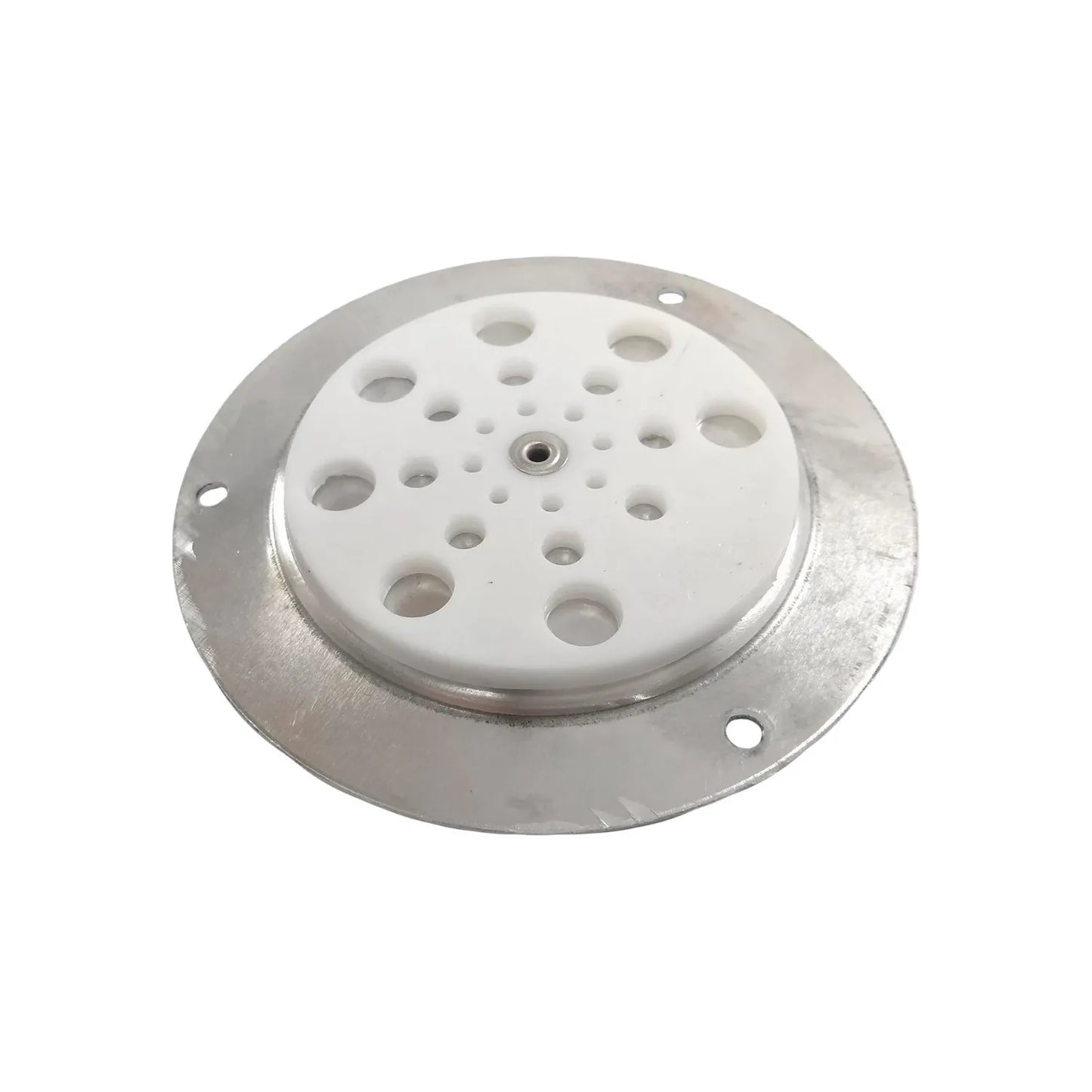 Rejilla para coladera de aluminio tipo flor blanca Huajucar