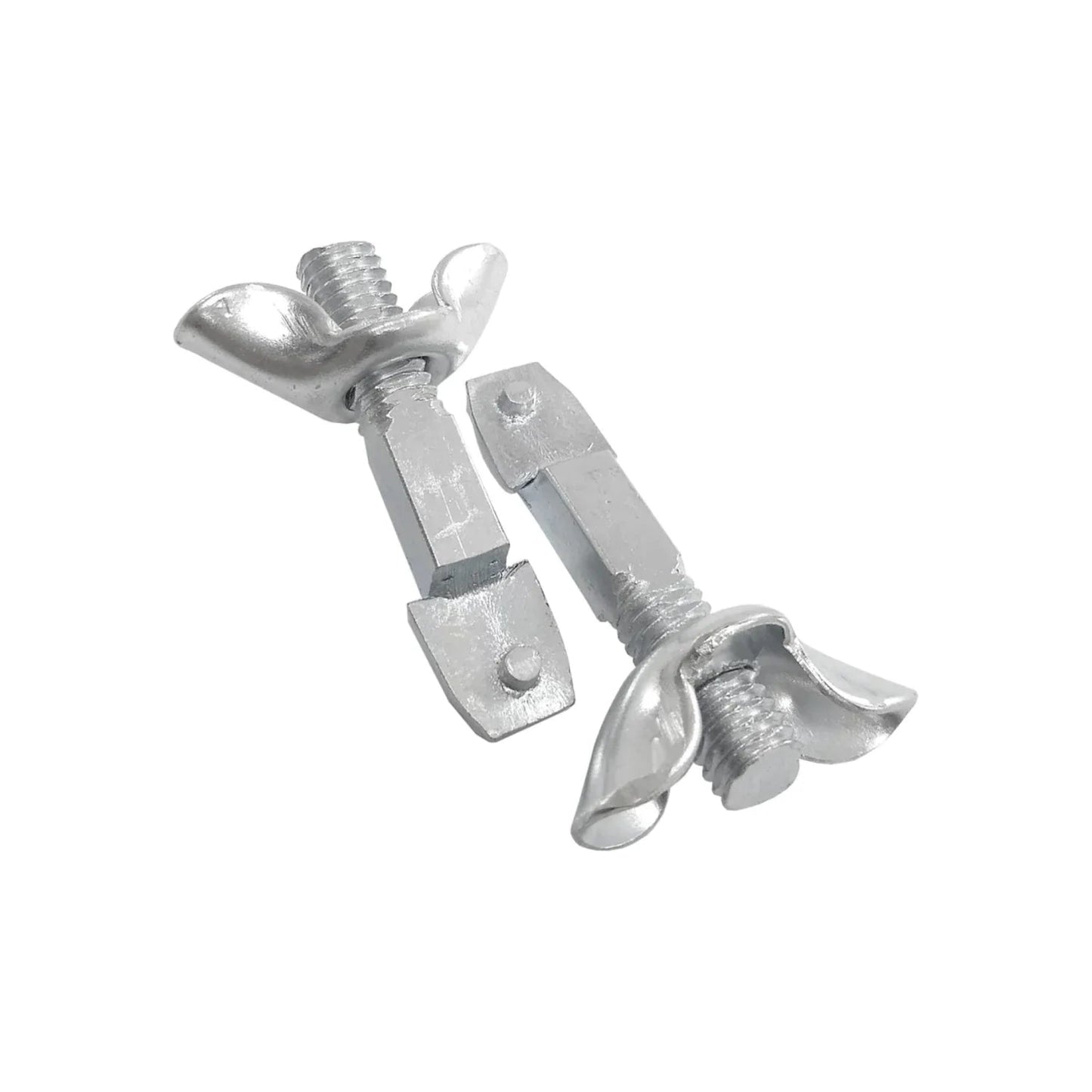 Juego de 2 pernos mariposa cuadrados de metal galvanizado para arco, ajuste manual sin herramientas.