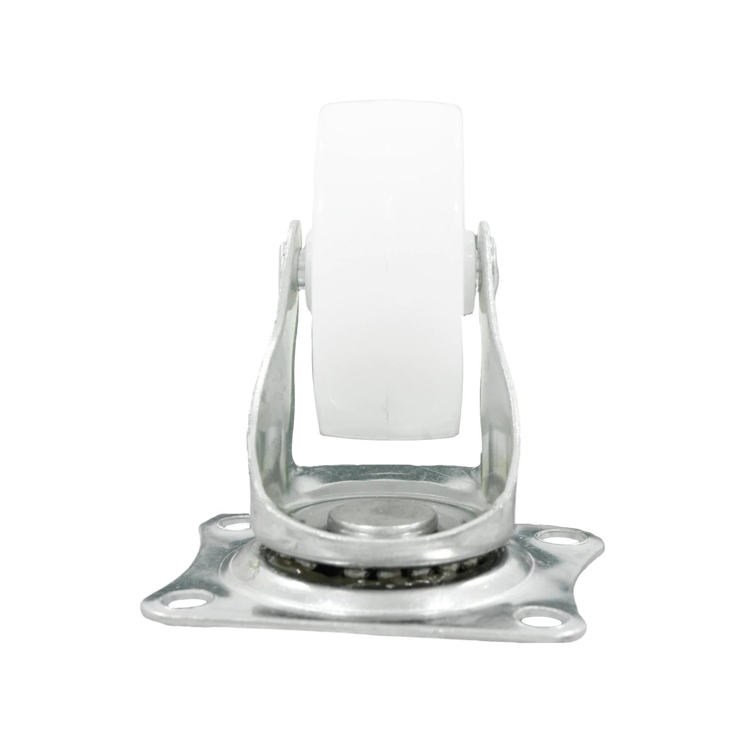 Rodaja giratoria blanca de 2 pulgadas, rueda de nylon con base metálica galvanizada
