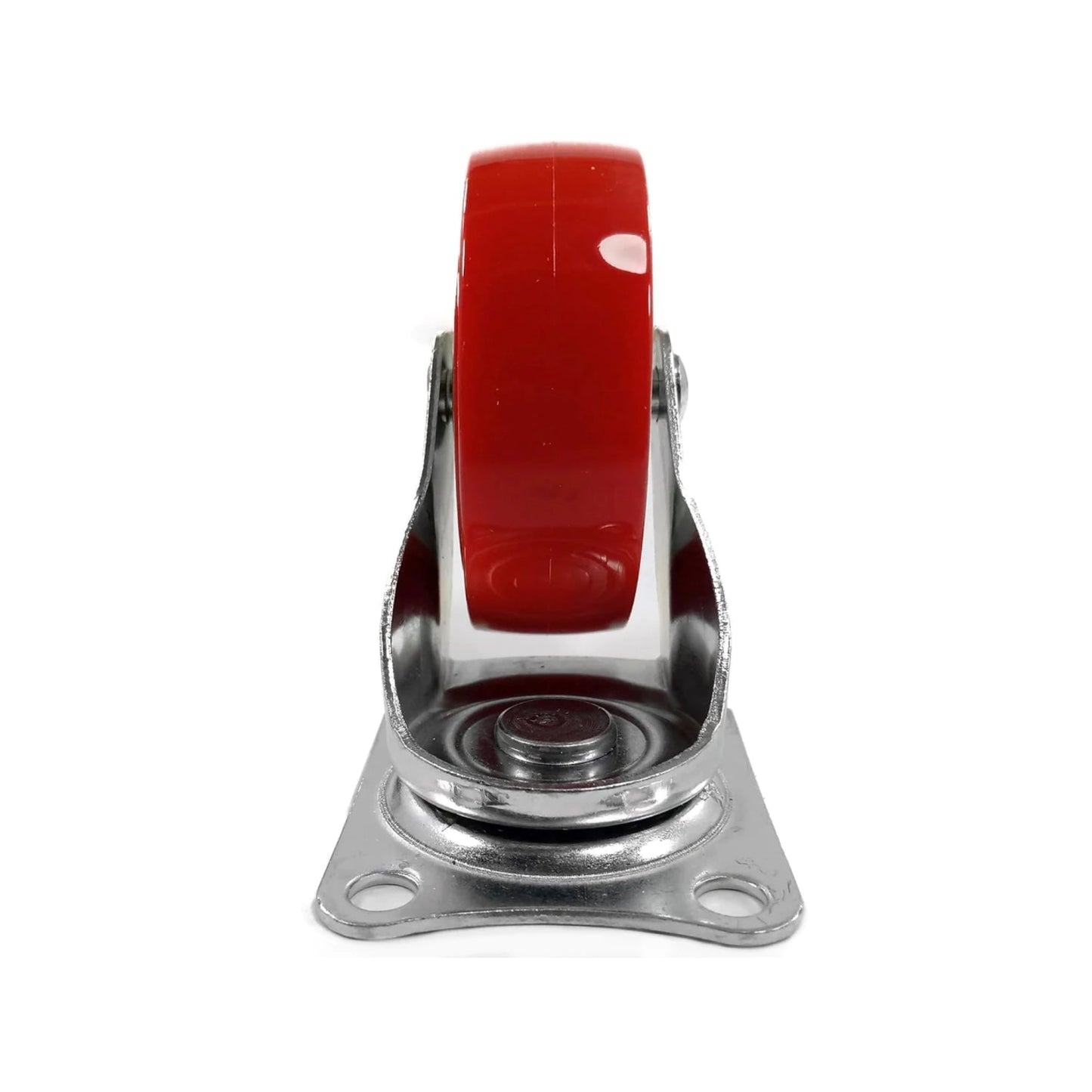 Rodaja giratoria roja de 3 pulgadas con base de montaje metálica para muebles y equipos