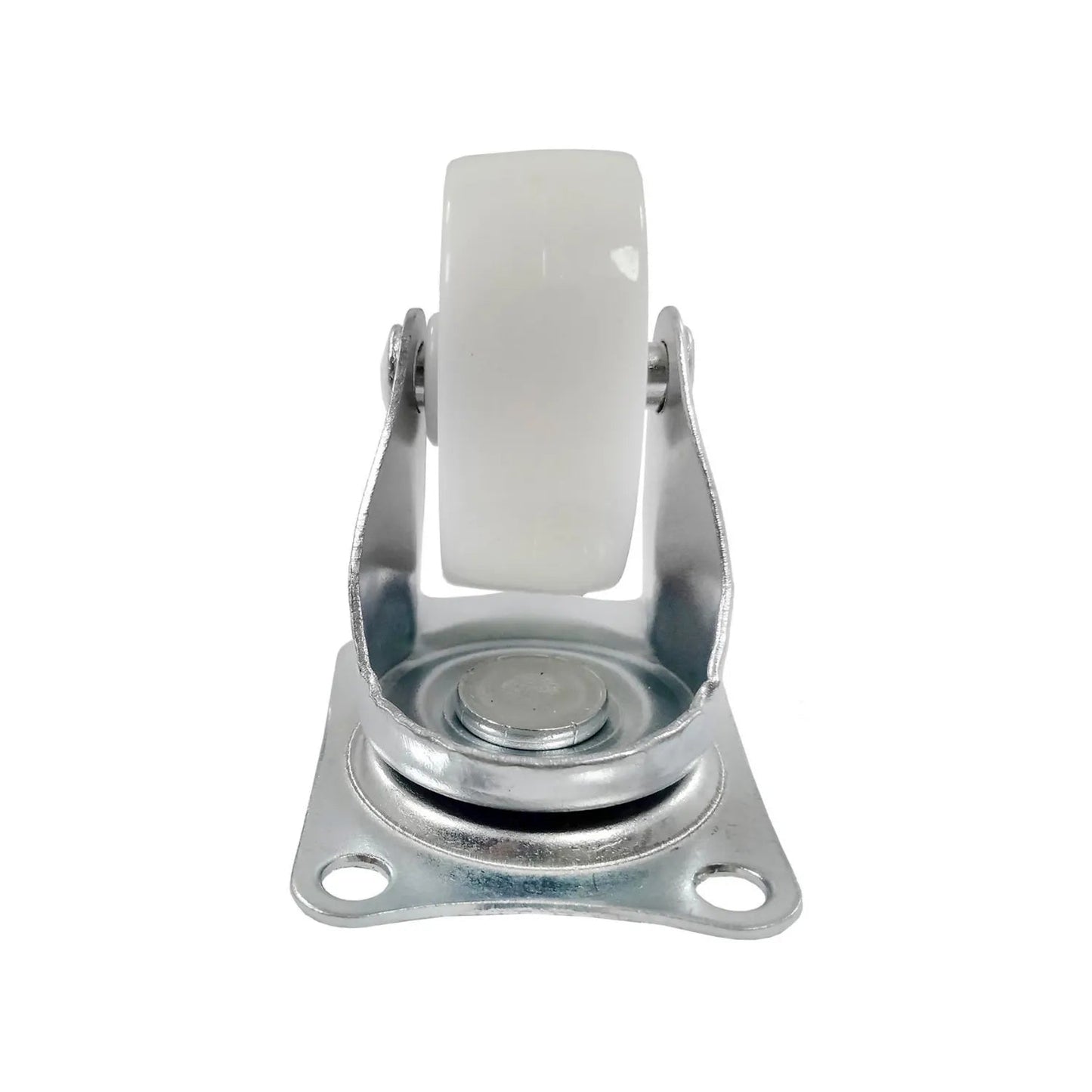 Rodaja giratoria 2.5 pulgadas color beige, estructura de acero galvanizado para mobiliario.