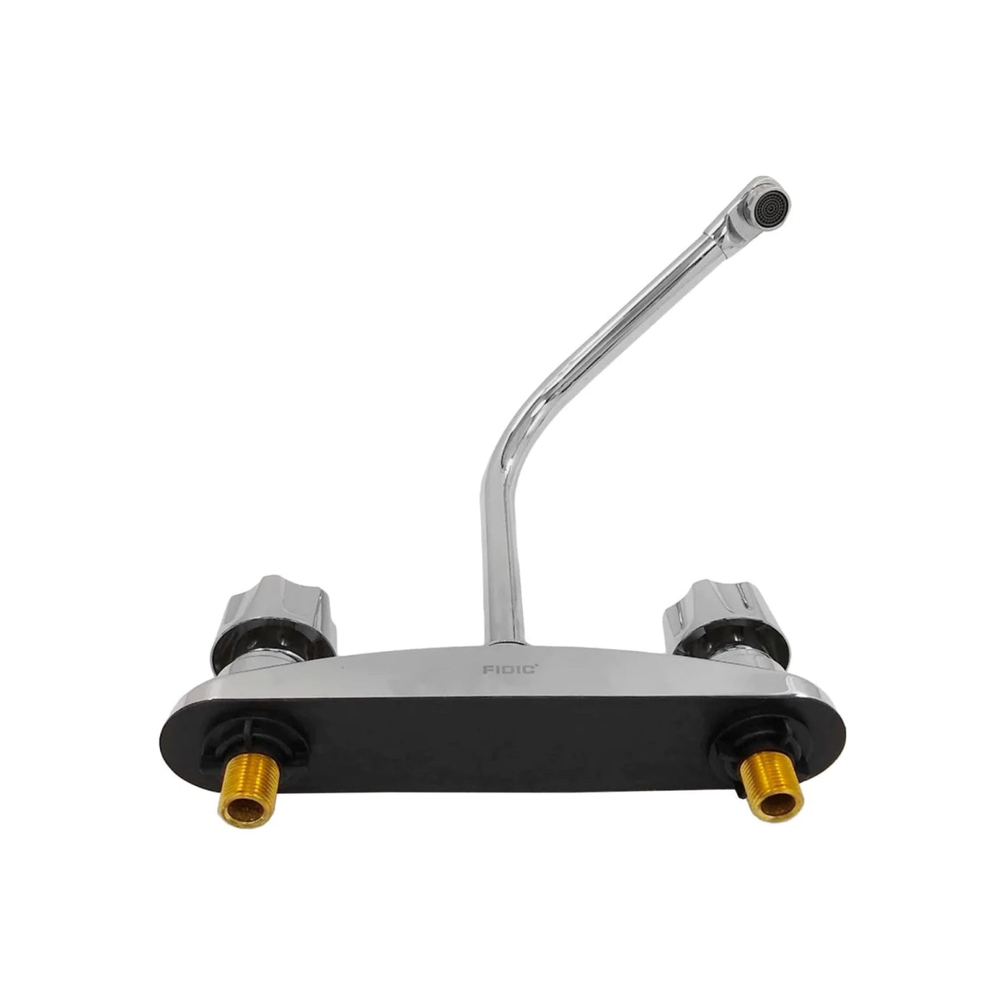 Mezcladora de fregadero FIDIC cromada, doble manija de perilla, caño alto, instalación a 8 pulgadas para cocina.