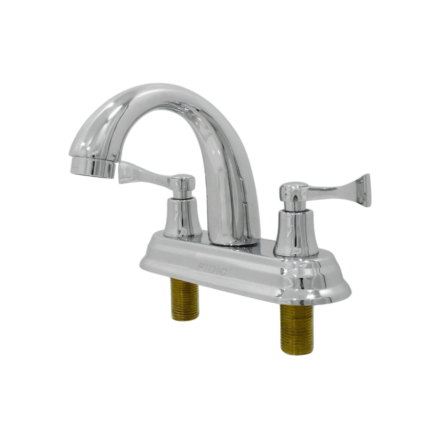 Mezcladora de lavabo FIDIC cromada con dos manijas, acabado brillante para baño