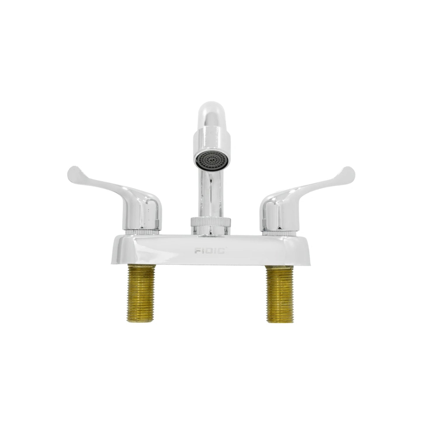 Mezcladora de lavabo 4 pulgadas FIDIC, grifo cromado bimando con dos manijas y roscas latón