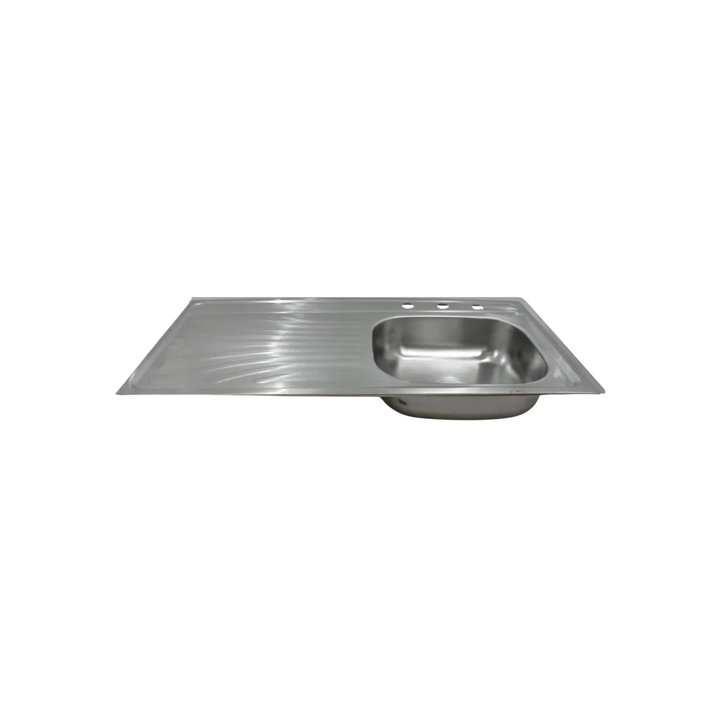 Tarja de acero inoxidable con escurridor izquierdo, ideal para cocina, y 3 perforaciones para grifo.