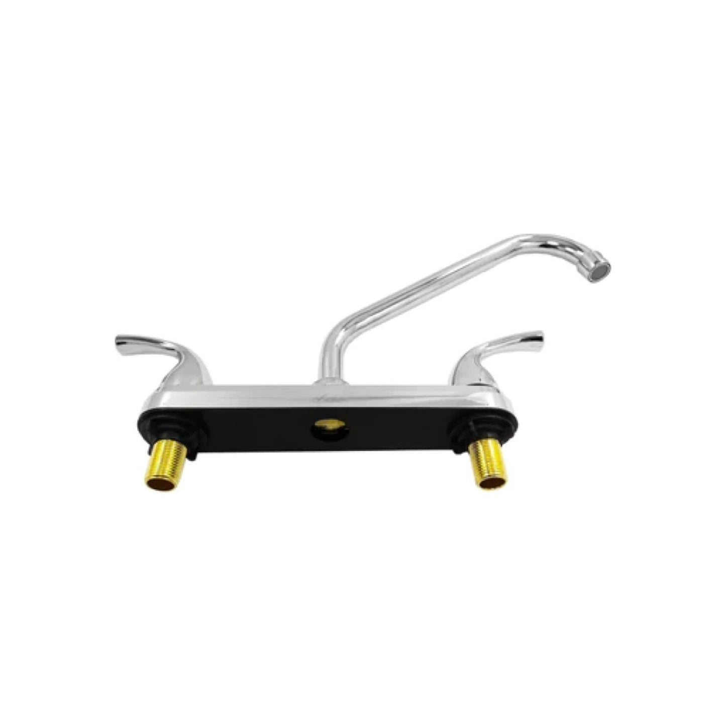 Mezcladora de fregadero cromada de 8 pulgadas con doble manija para cocina