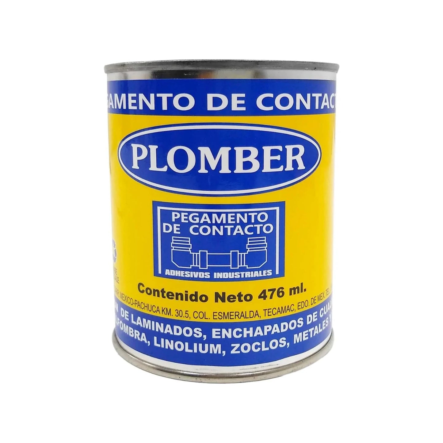 Pegamento de contacto Plomber 476 ml, adhesivo amarillo para laminados, alfombras, linóleo y metales