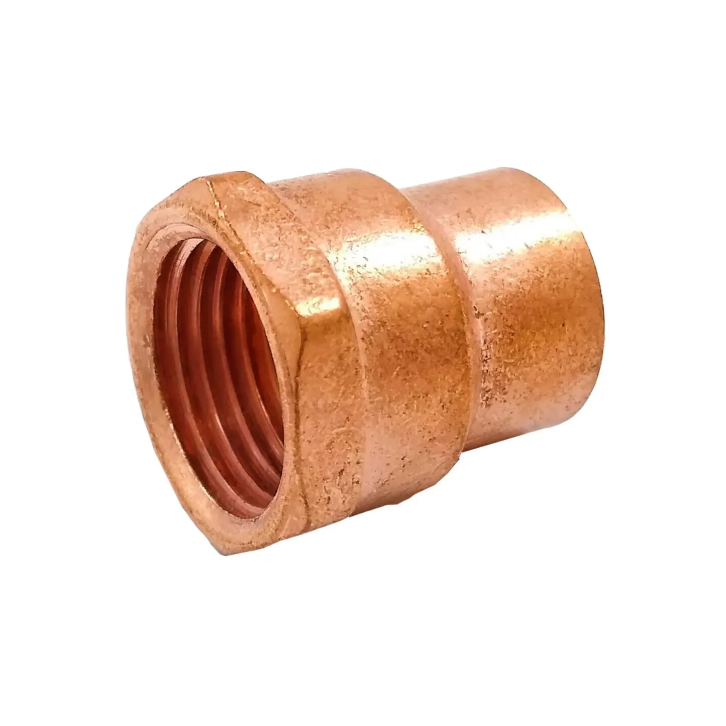 Adaptador de cobre con rosca hembra NPT para tuberías de fontanería, conector de transición de alta resistencia color cobre